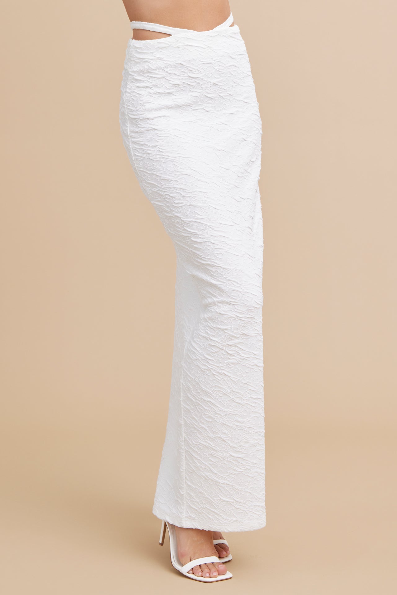 Textured Knit Bra Top, Cardigan and Maxi Skirt Set