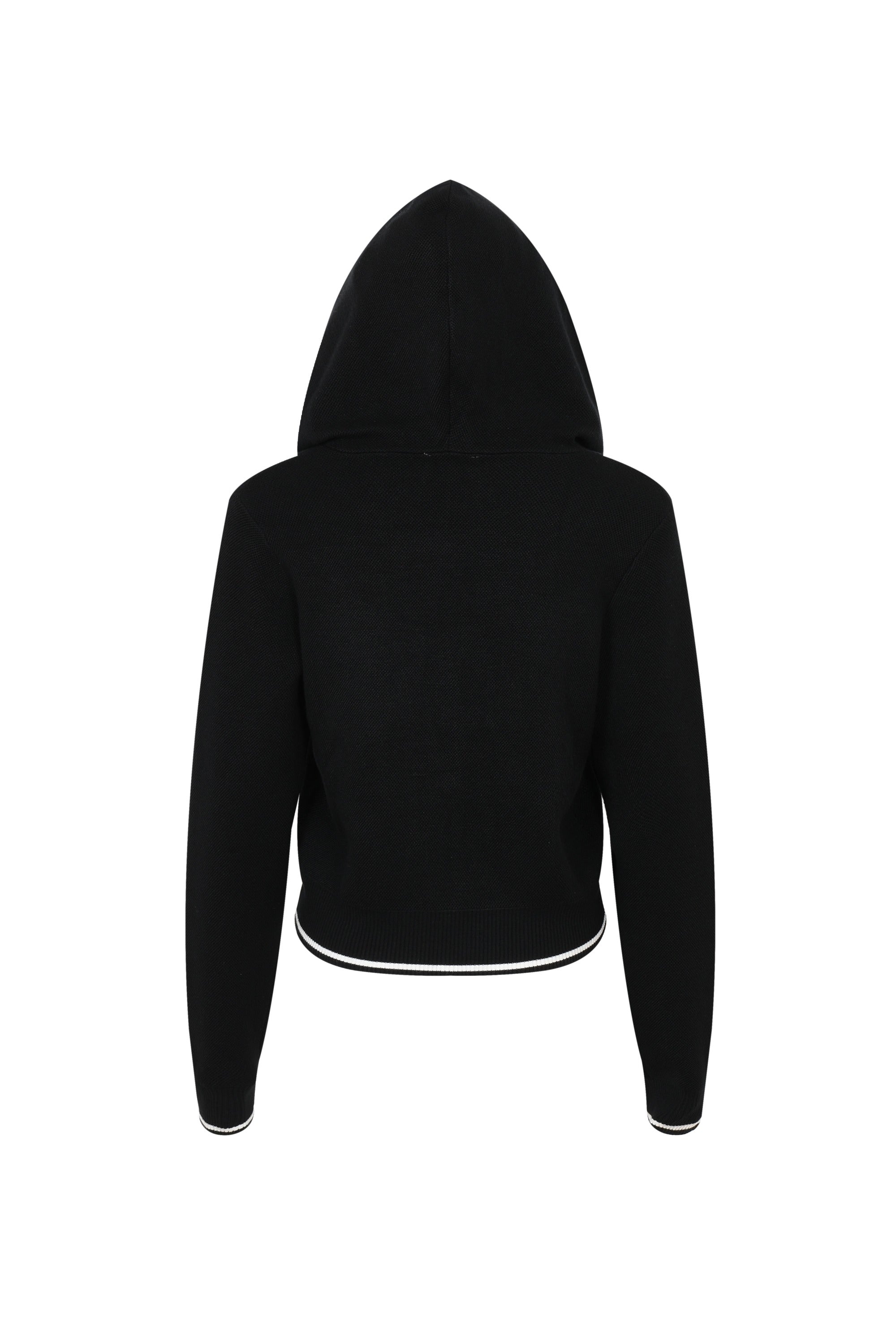 Hooded Flow Cardigan With Contrast