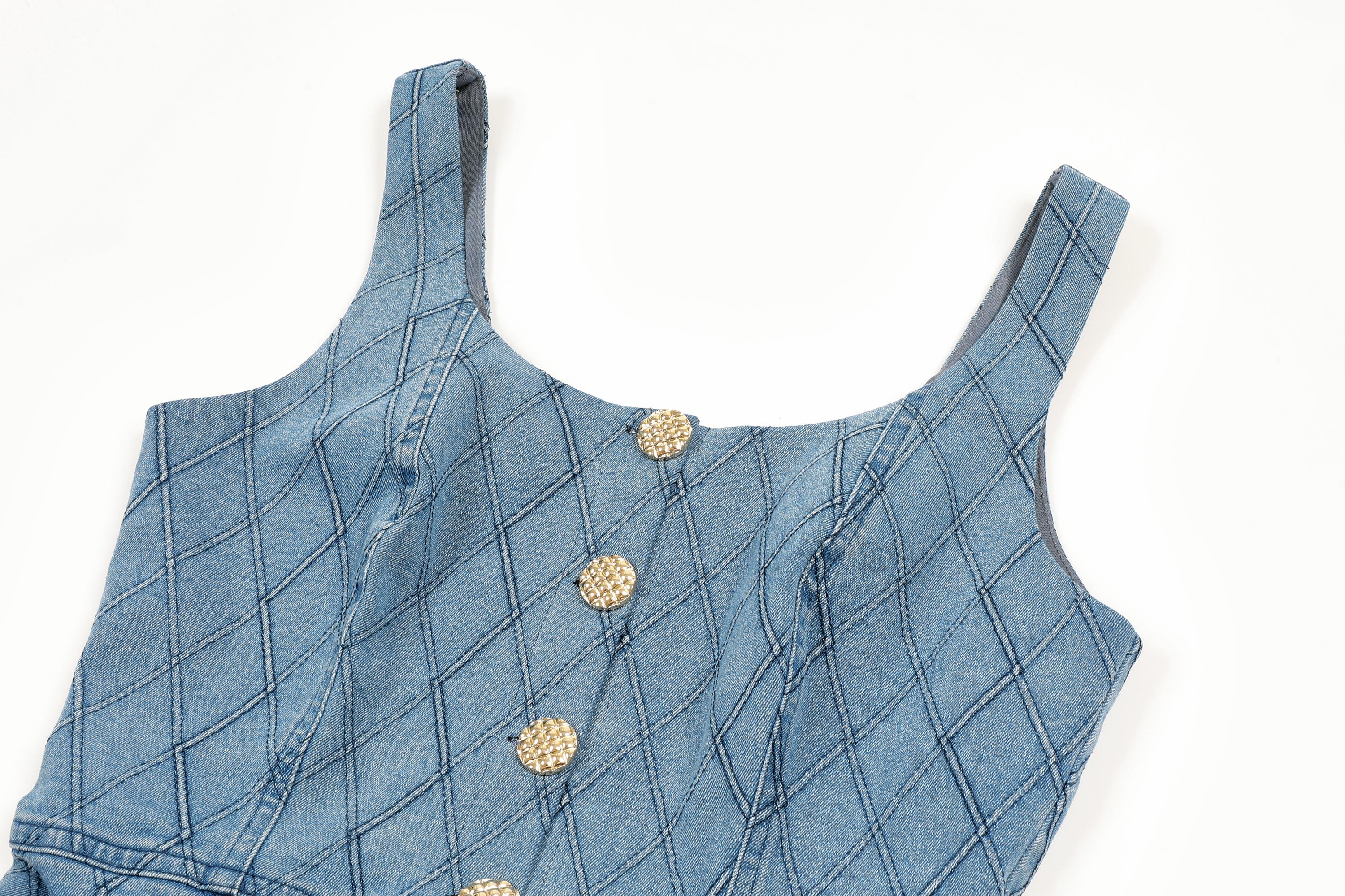 Quilted Denim Charm Dress