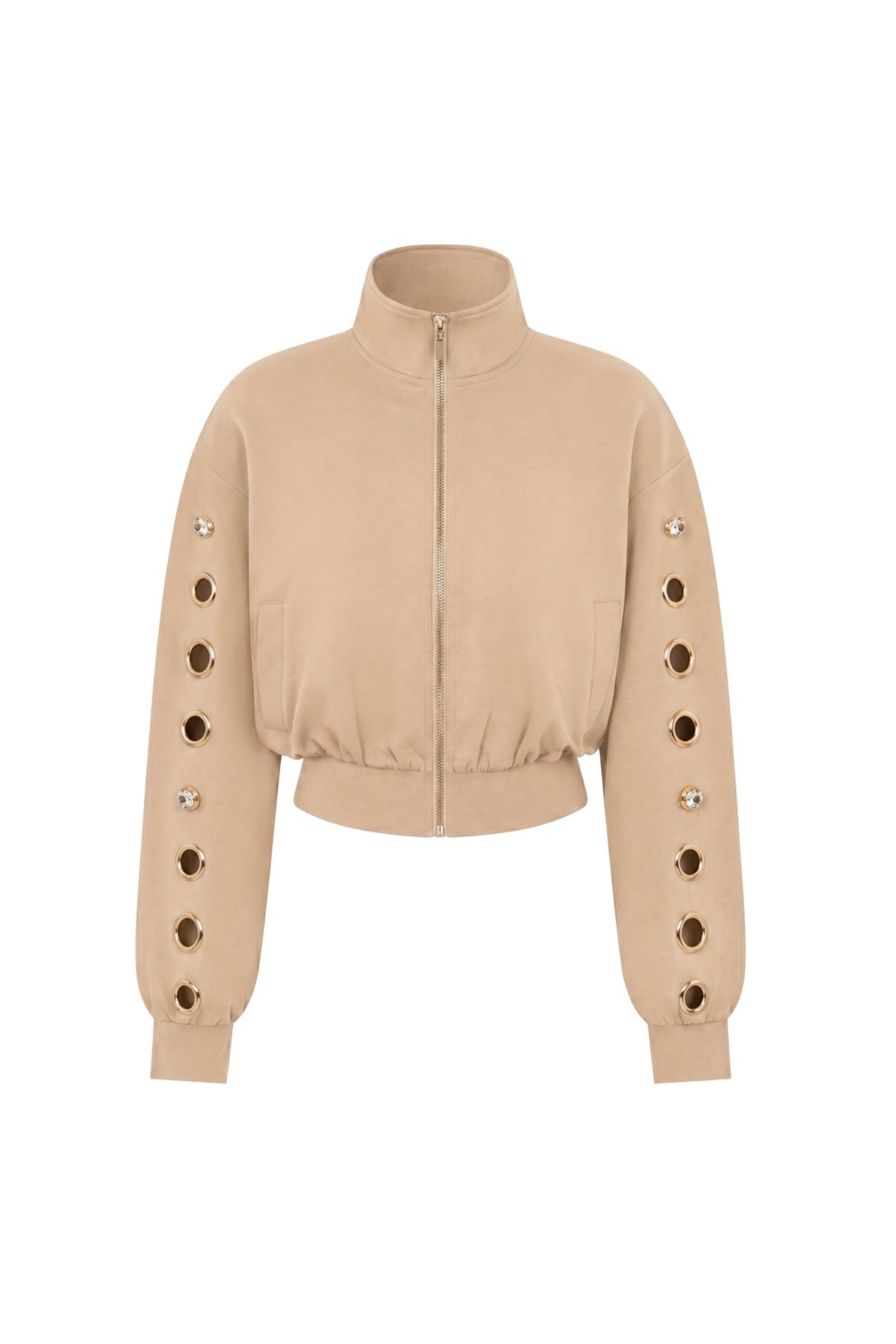 Grommet Detail Sweat Jacket