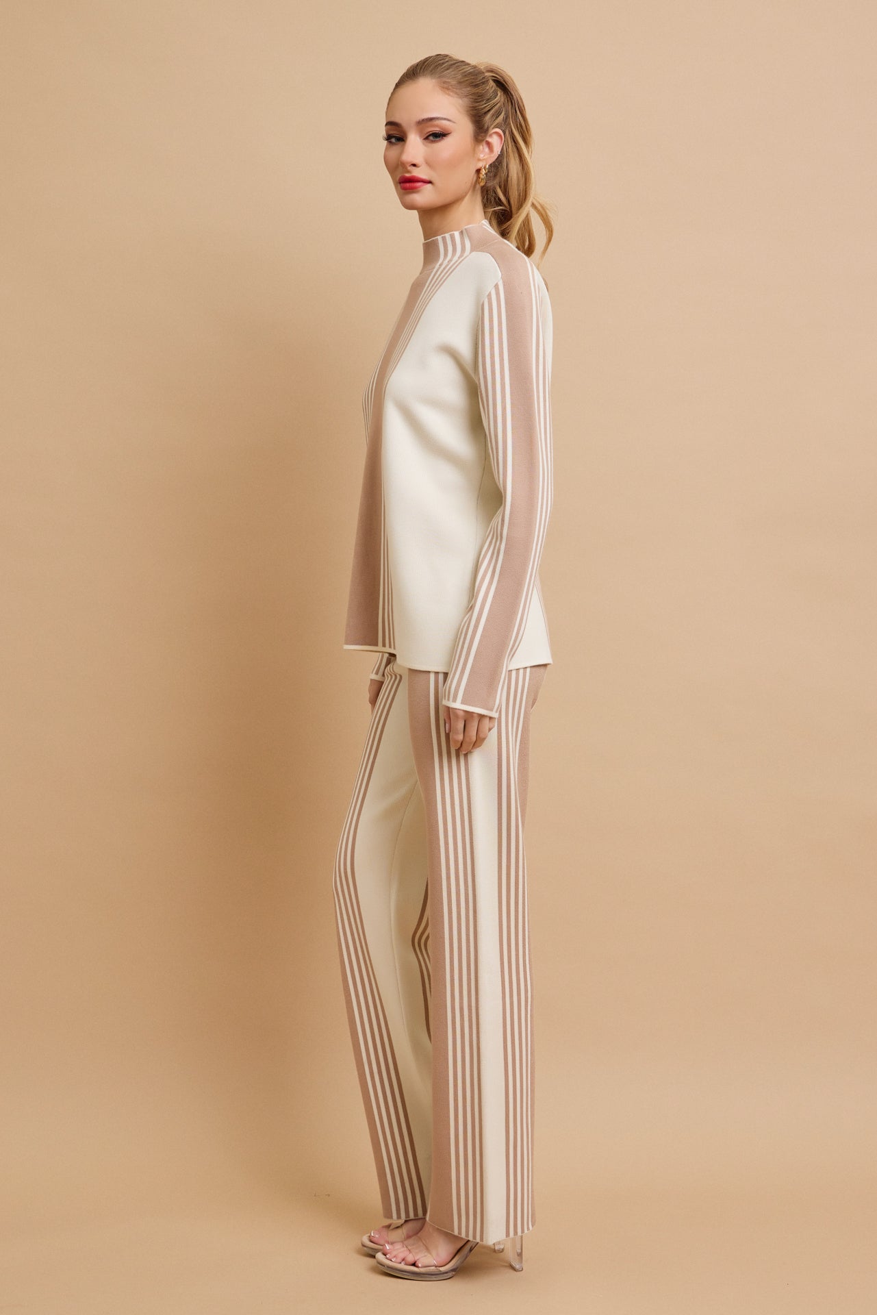 On Days Like These Knit Stripe Long Sleeve Top and Pants Set