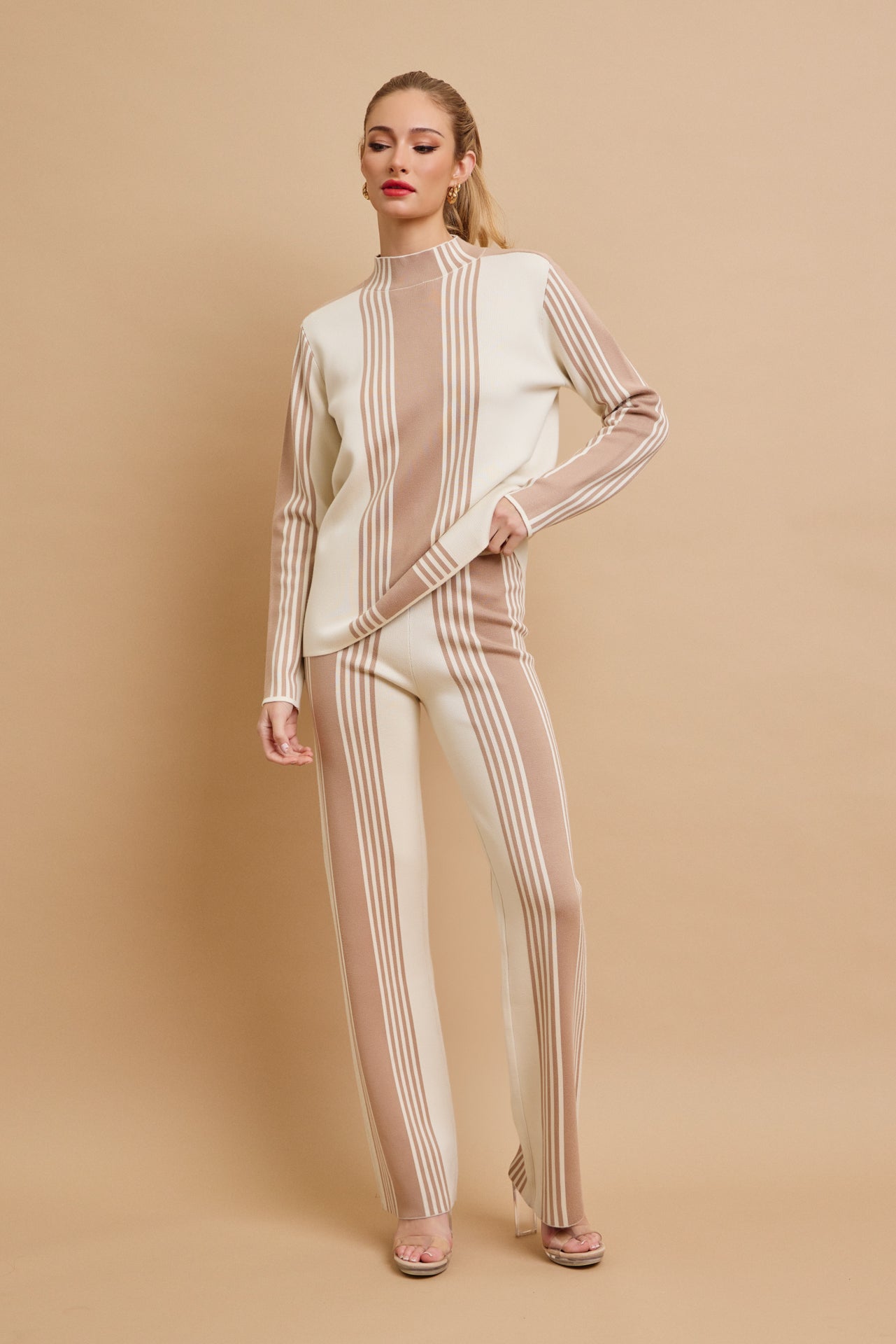 On Days Like These Knit Stripe Long Sleeve Top and Pants Set