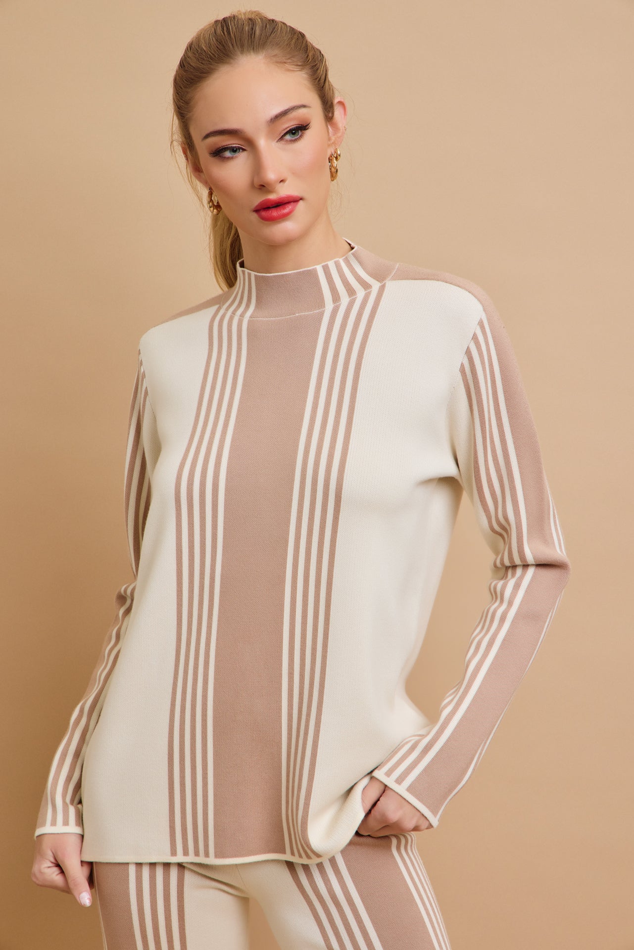 On Days Like These Knit Stripe Long Sleeve Top and Pants Set