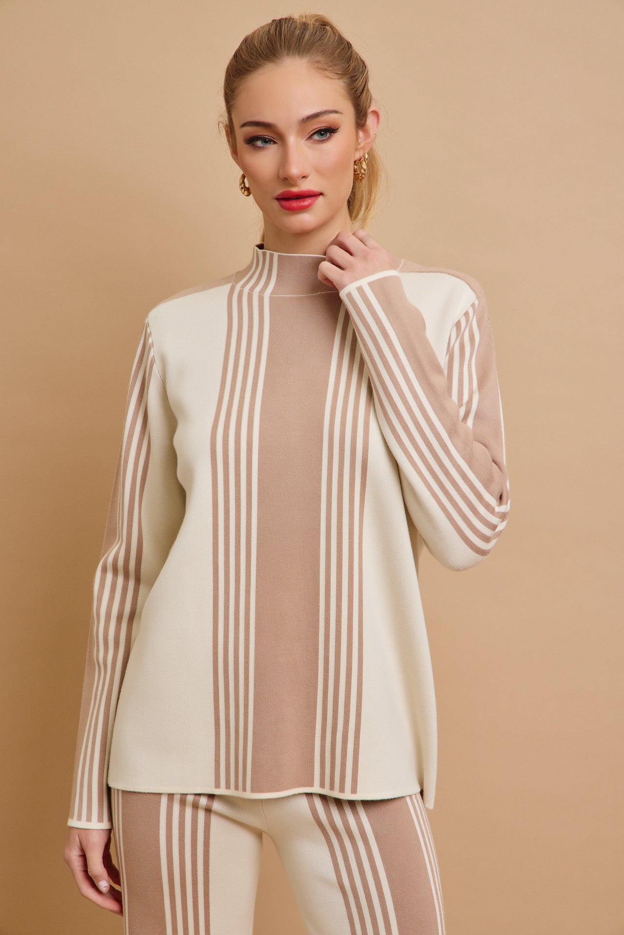 On Days Like These Knit Stripe Long Sleeve Top and Pants Set