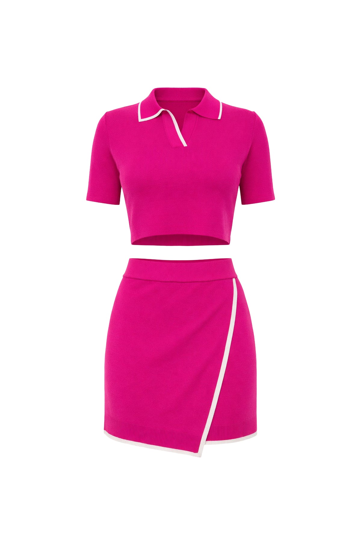 Knit Crop Top and Wrap Skirt Set