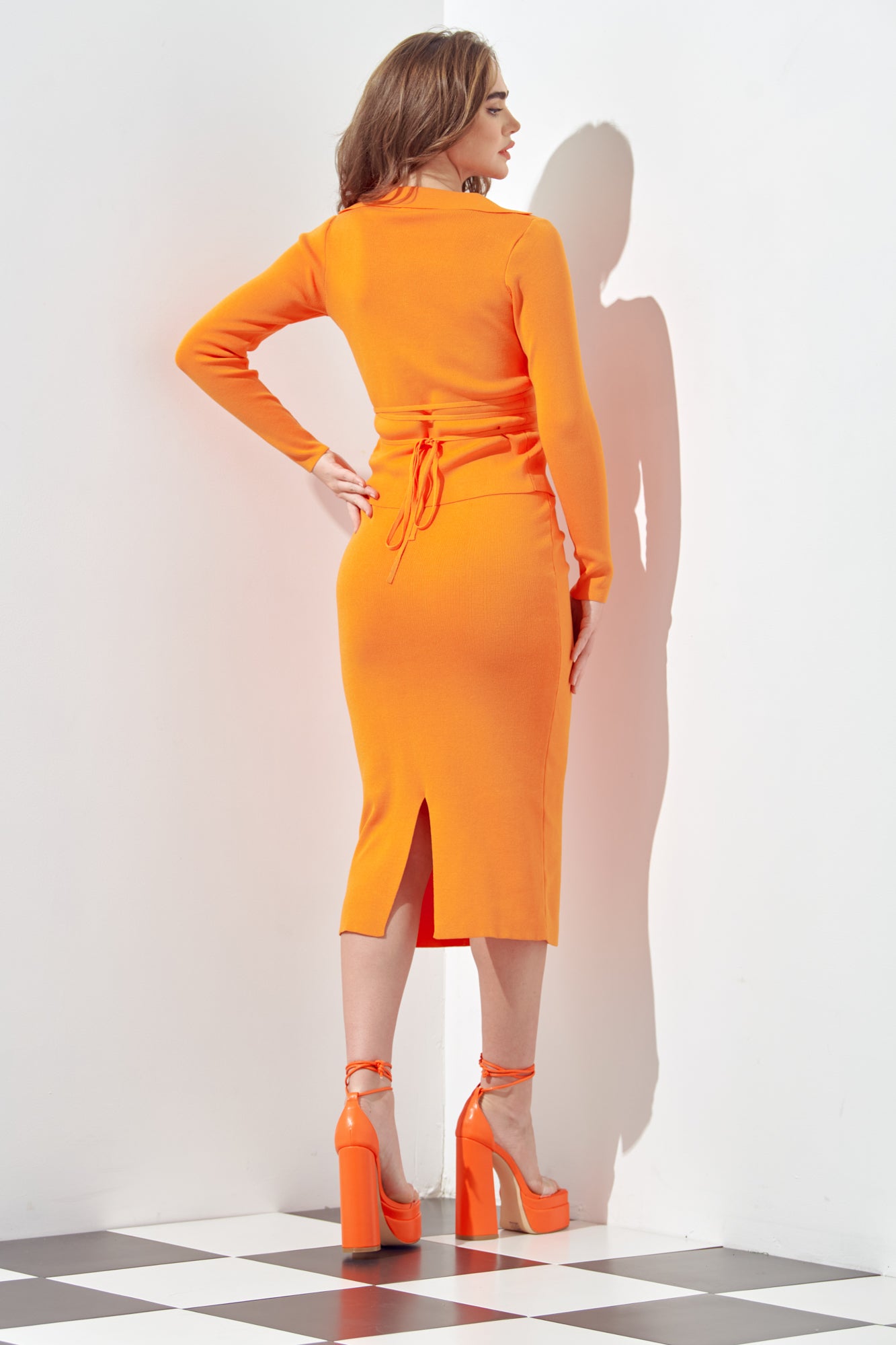 Cardi Wrap Top & Pencil Skirt Set