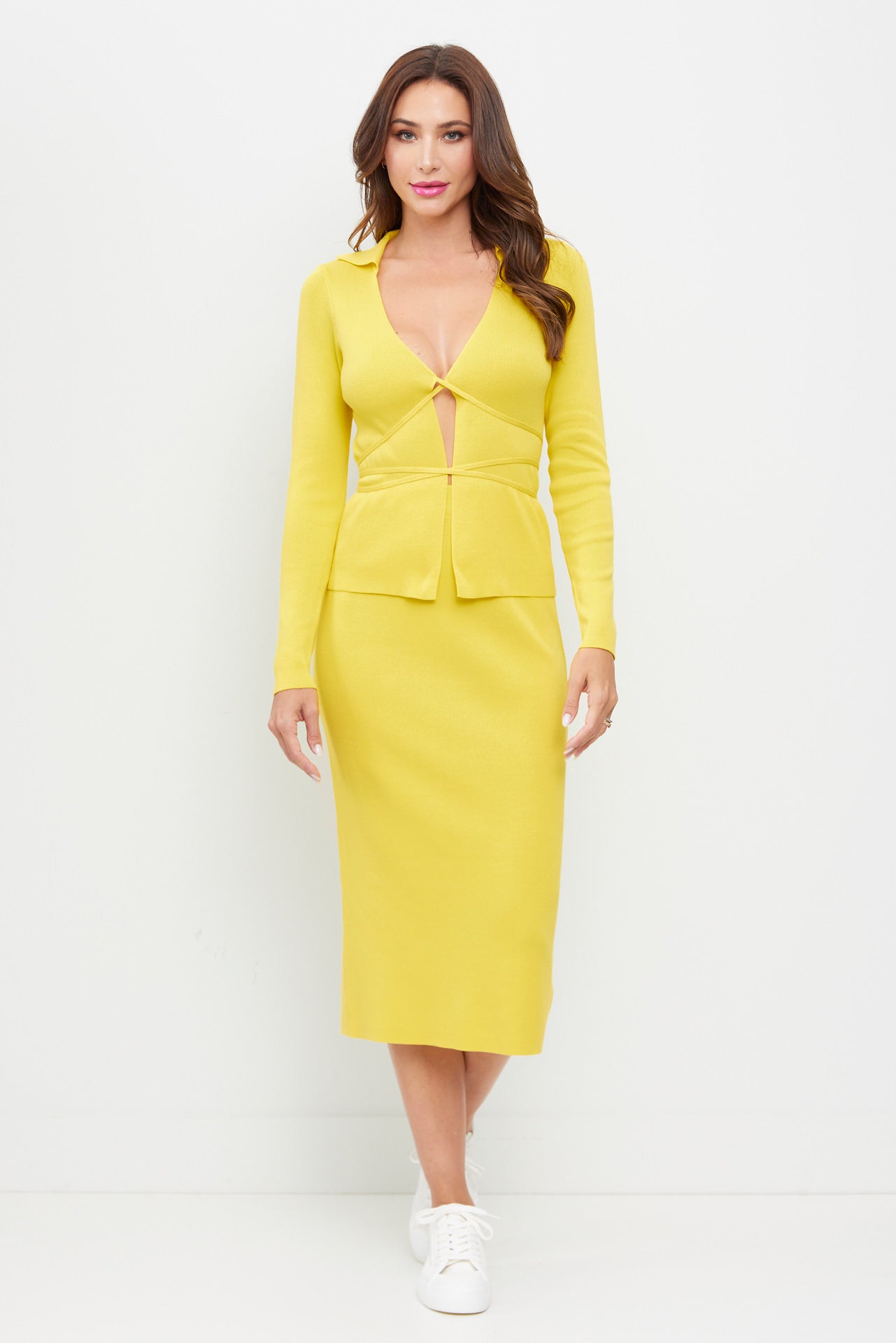 Cardi Wrap Top & Pencil Skirt Set