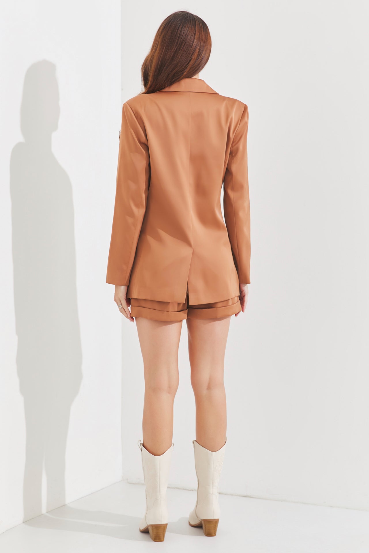 Woven Linen Suit Short Set