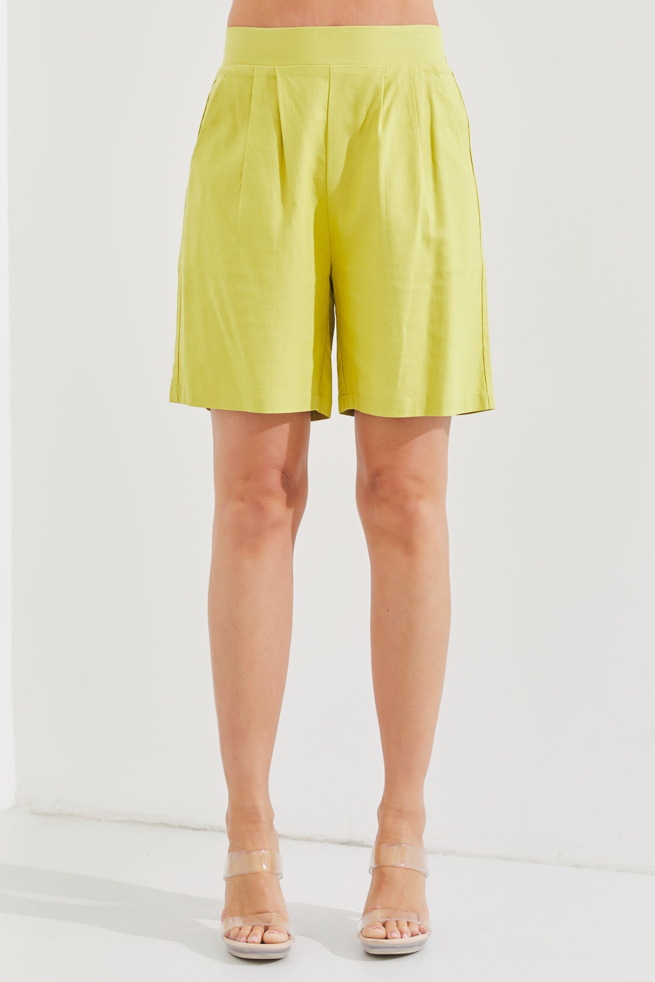 Woven Linen Suit Short Set
