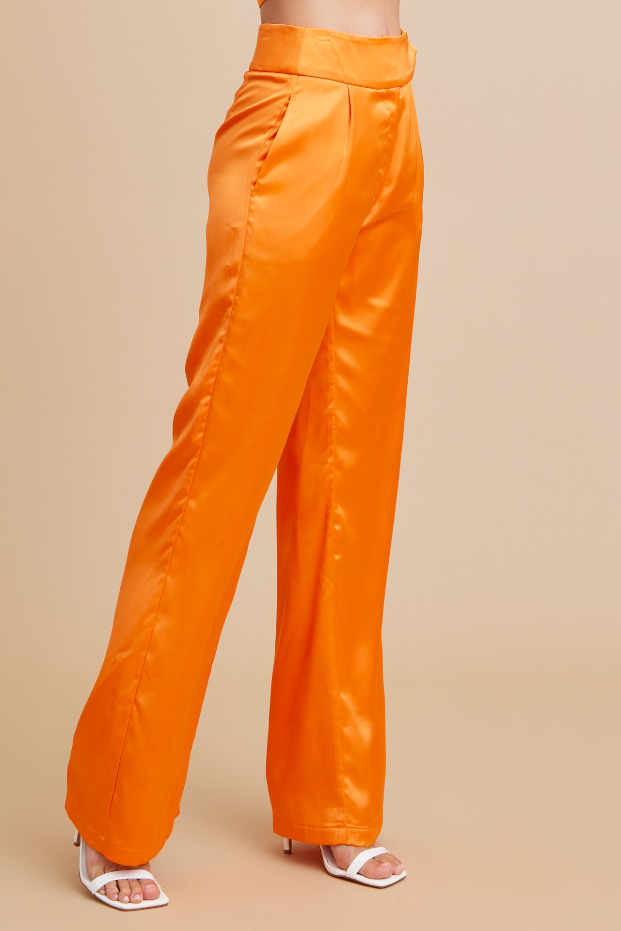 Front Tie Crop Top and Wide Leg Pants Set