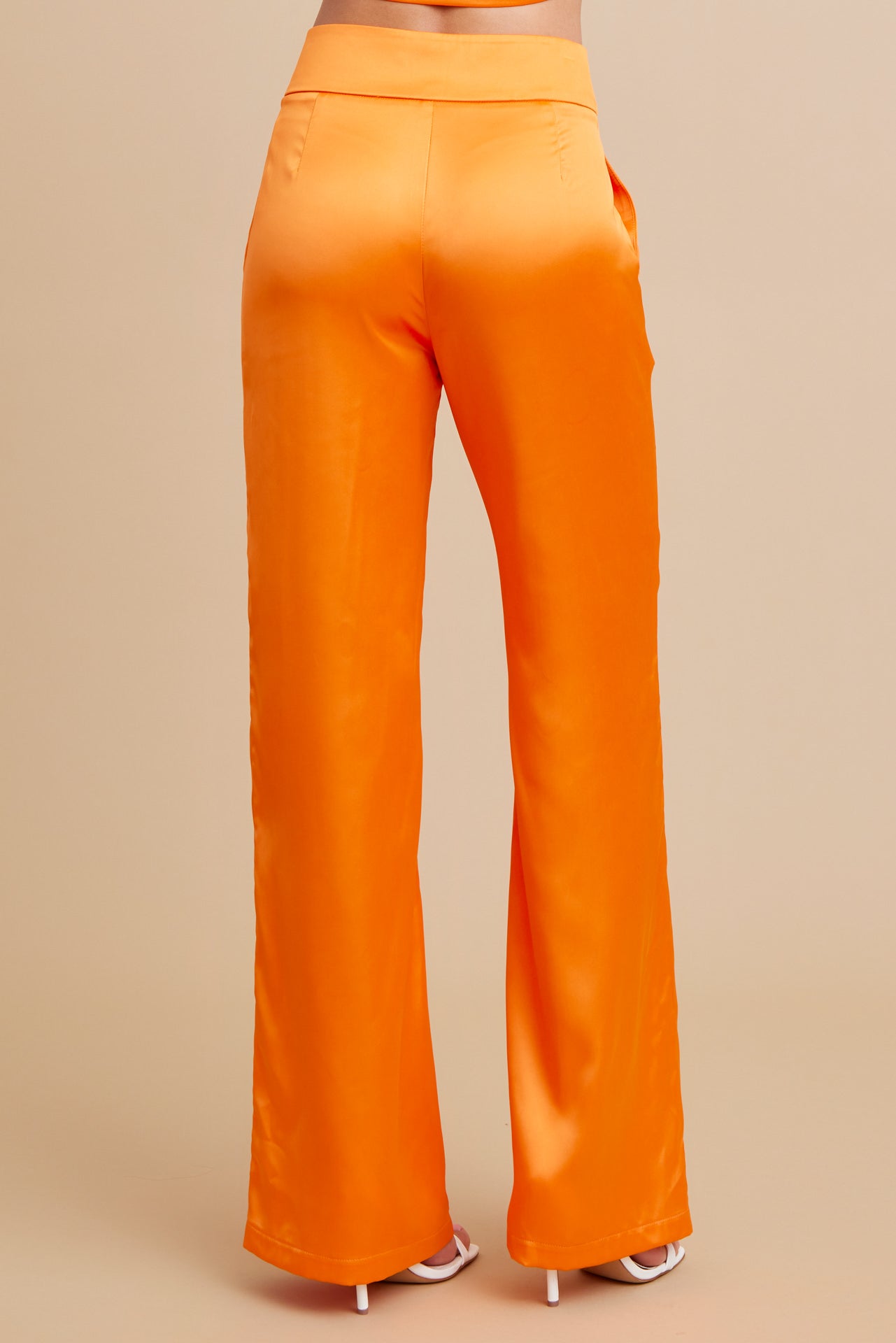 Front Tie Crop Top and Wide Leg Pants Set