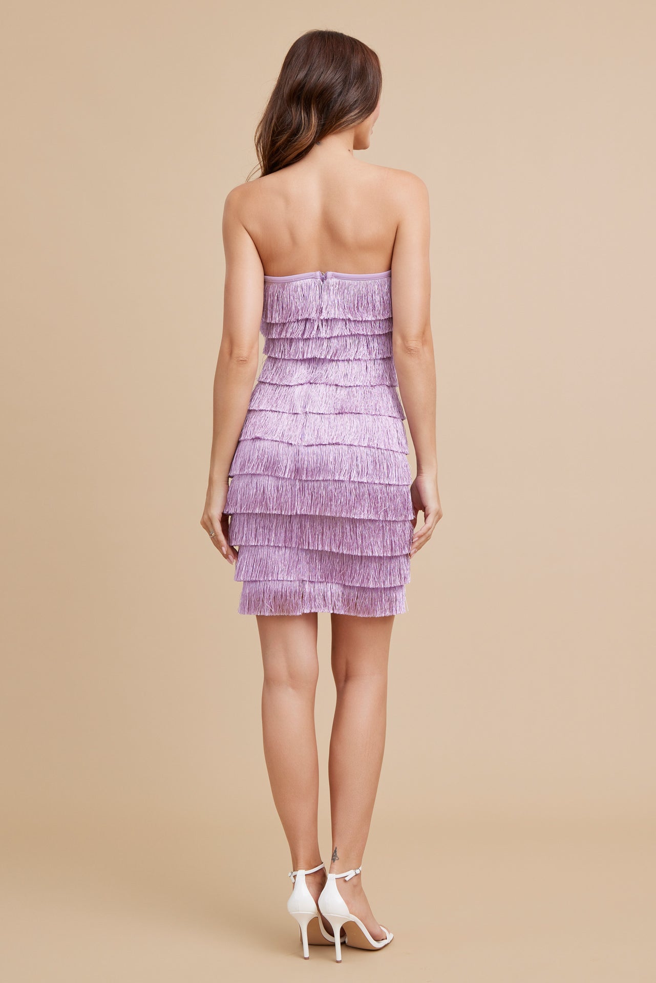Layered Fringe Tube Dress