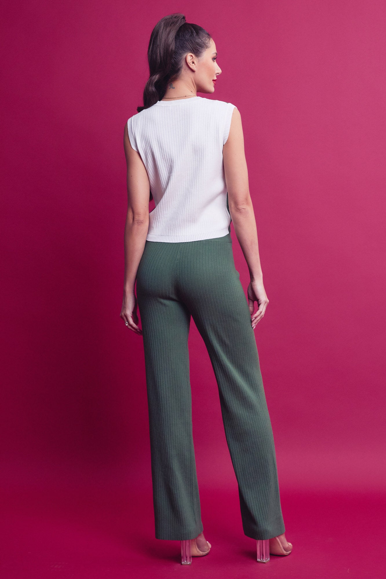 Knit Vest with Contrast Details & Pant Set