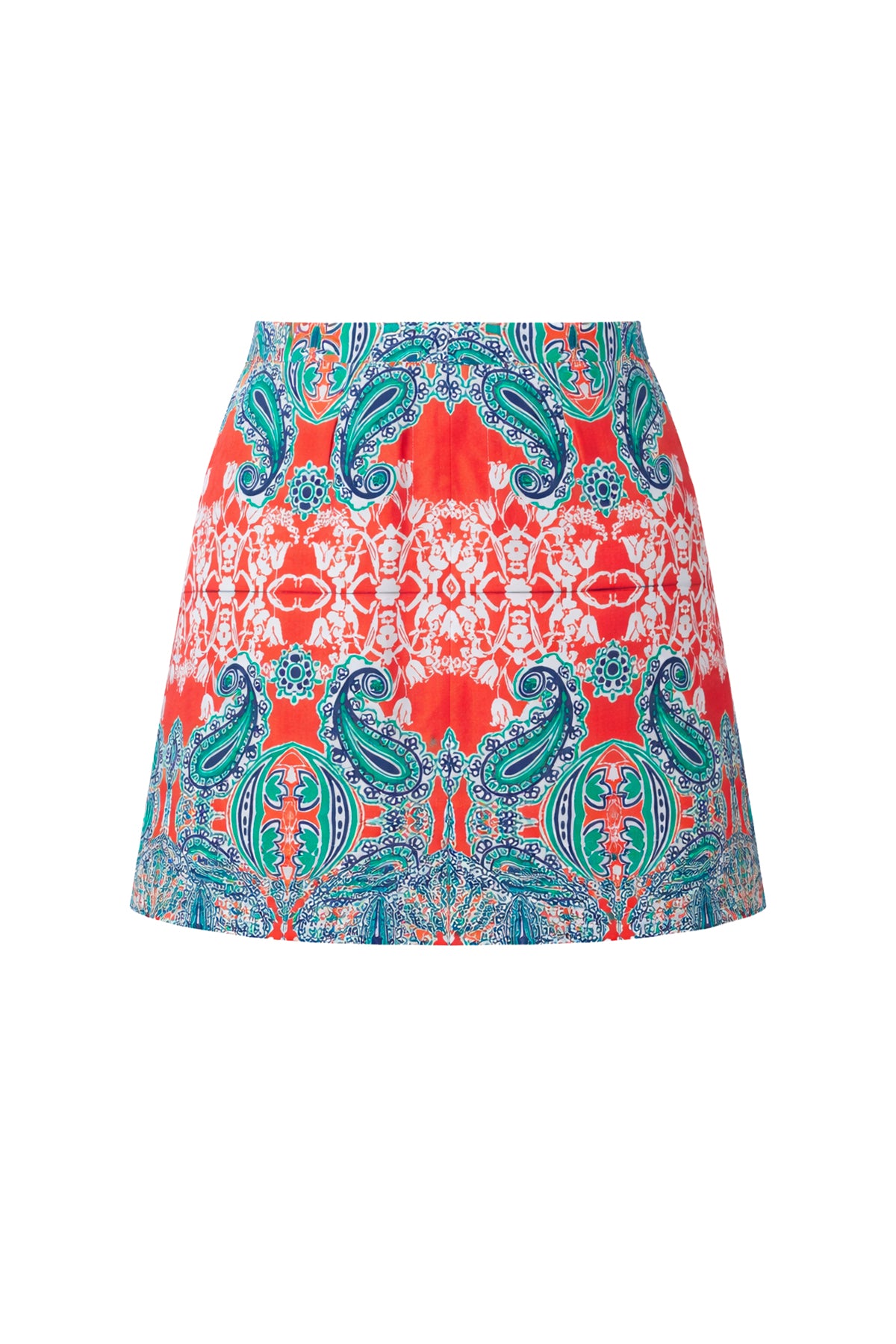 Woven Print Lace Up Shirt and Skirt Set