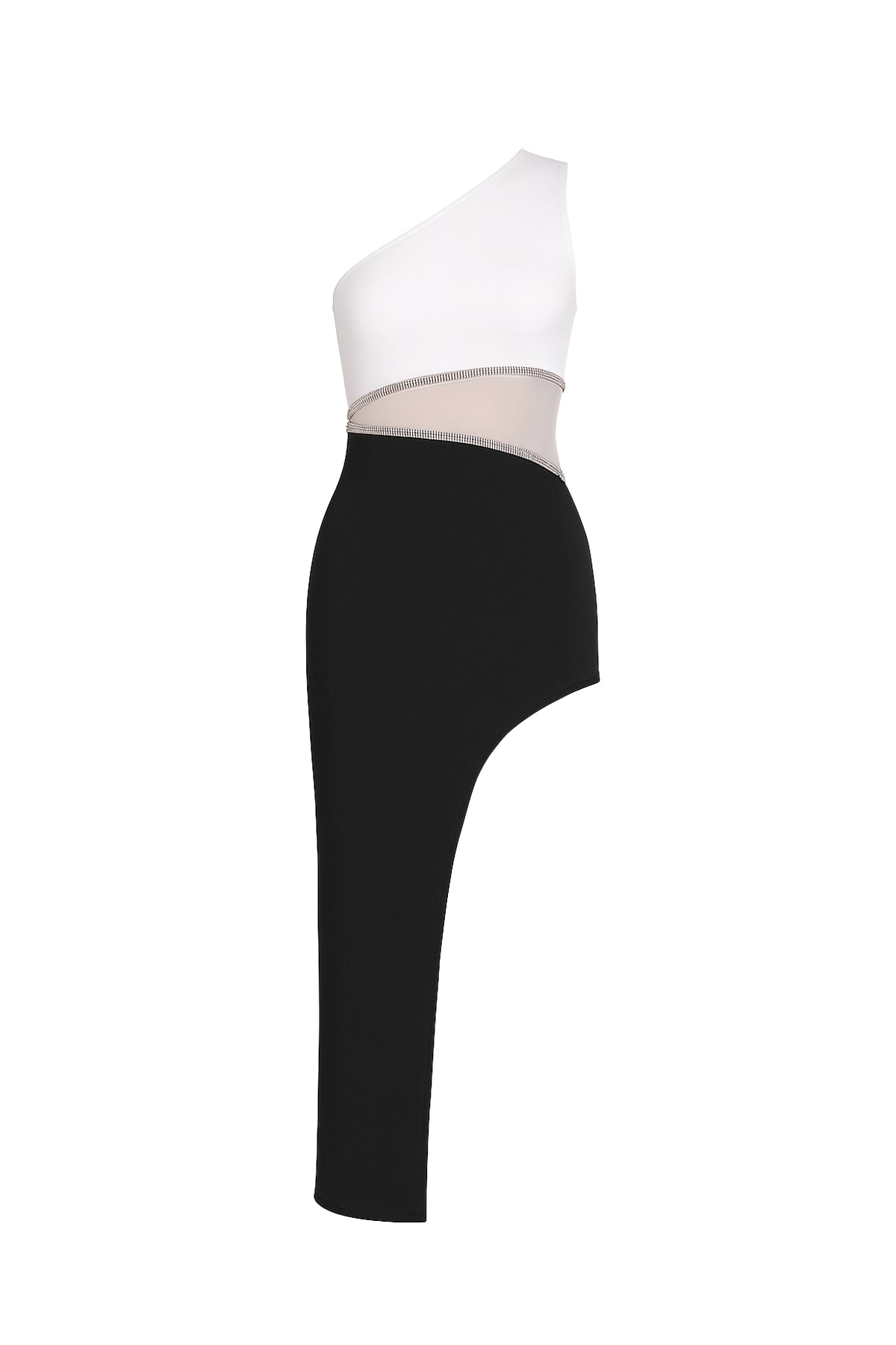 Between Us Bandage One Shoulder High Low Dress