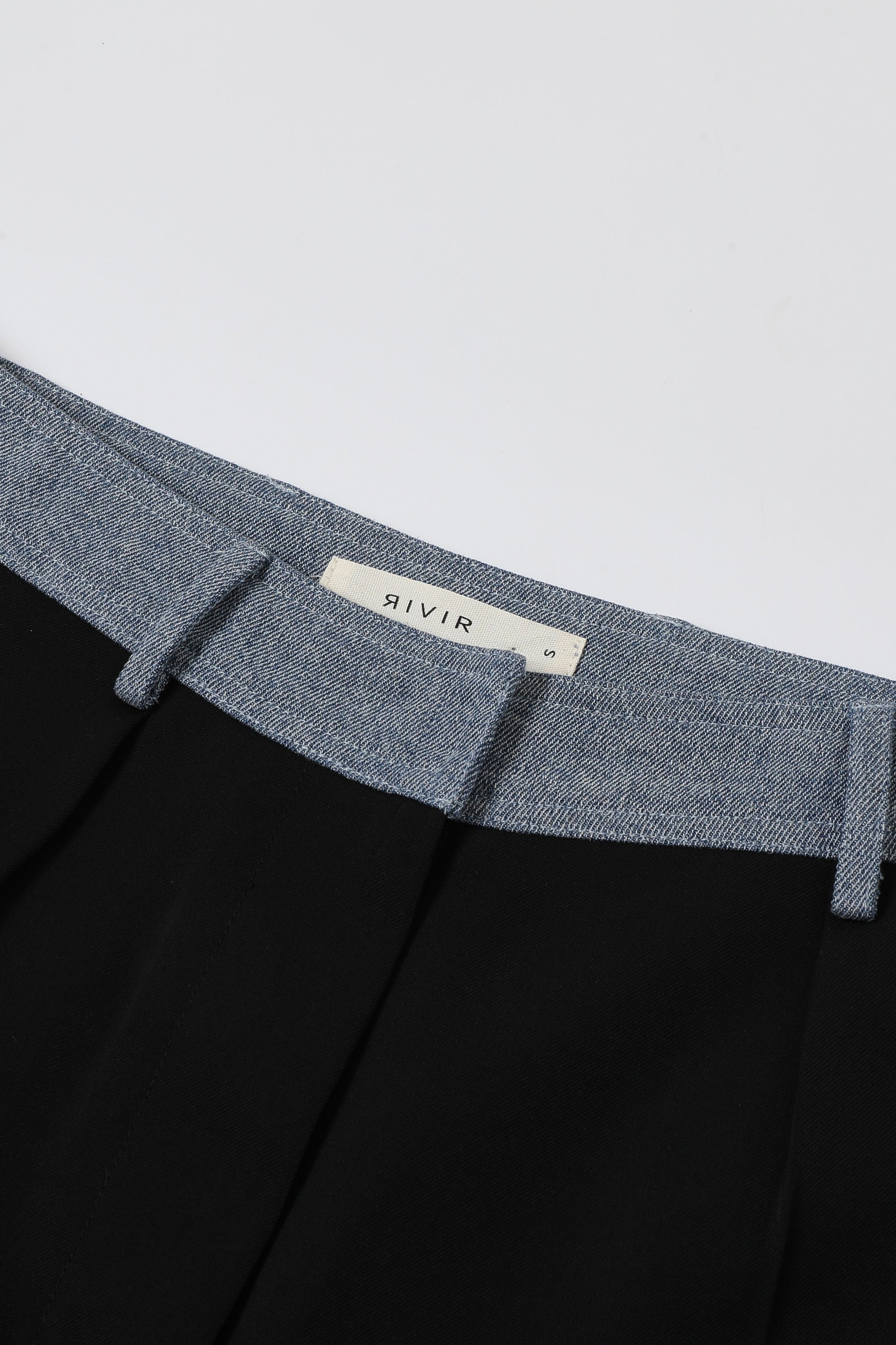 Two Becomes One Contrast Denim Pants