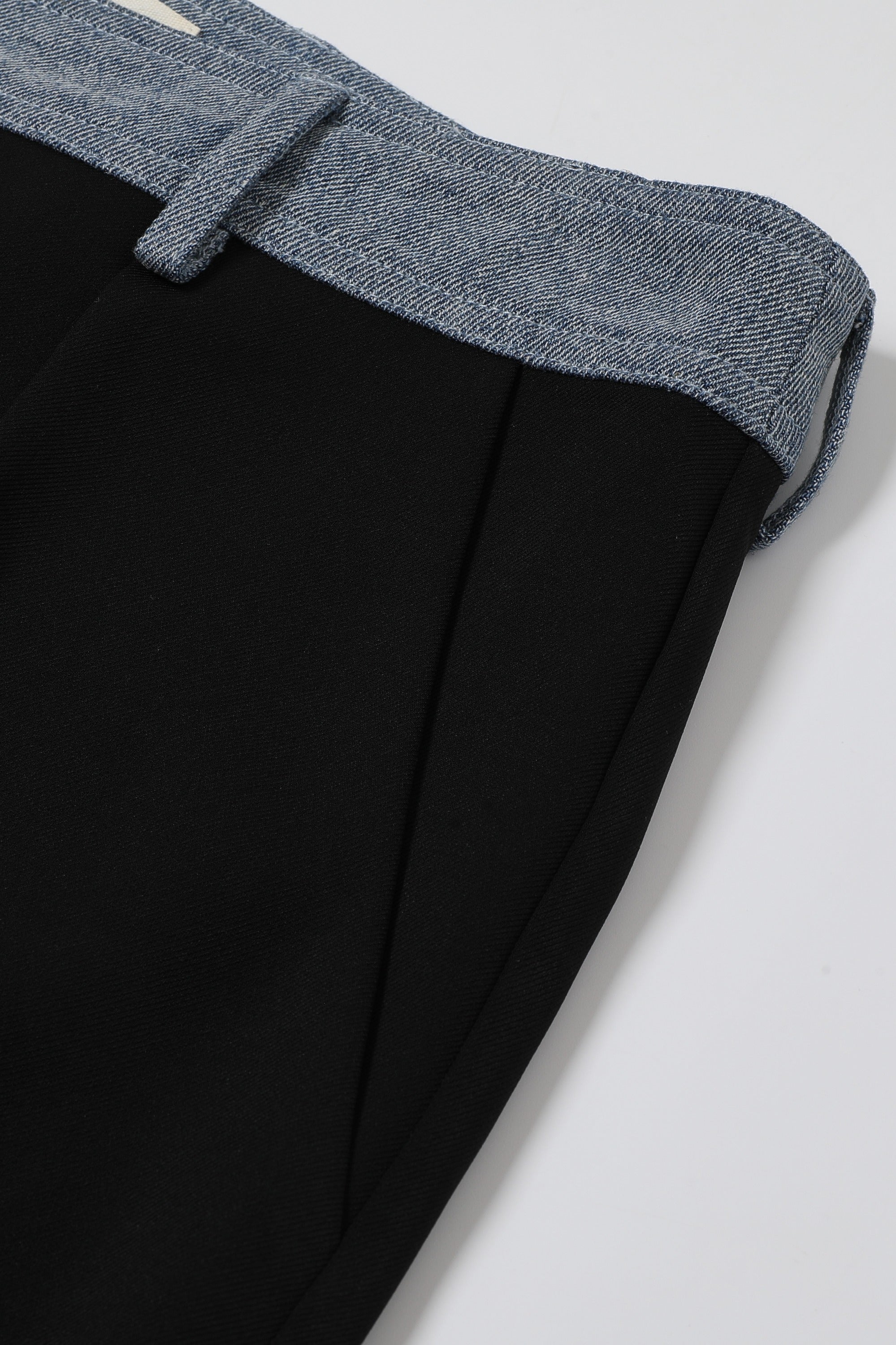Two Becomes One Contrast Denim Pants