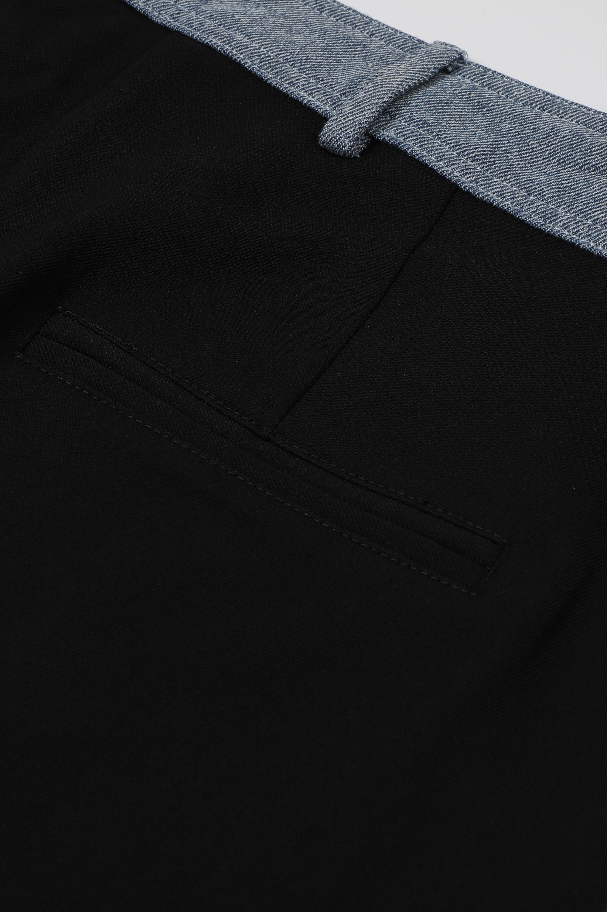 Two Becomes One Contrast Denim Pants