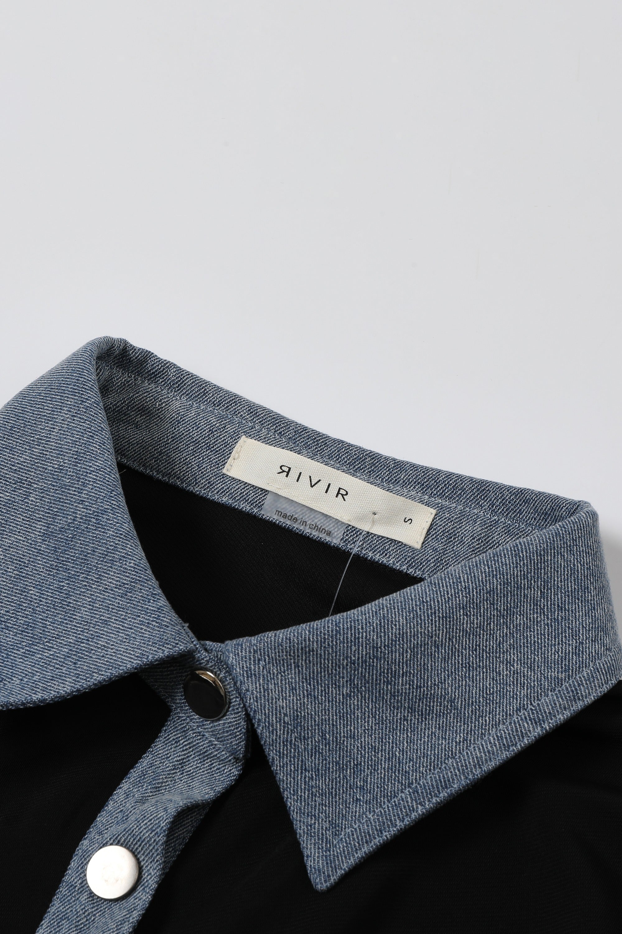 Two Becomes One Contrast Denim Shirt