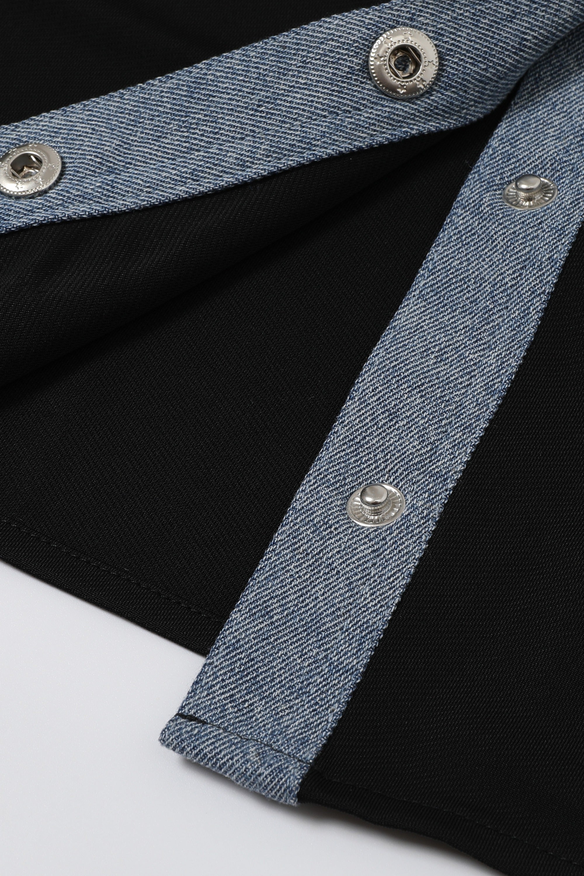 Two Becomes One Contrast Denim Shirt