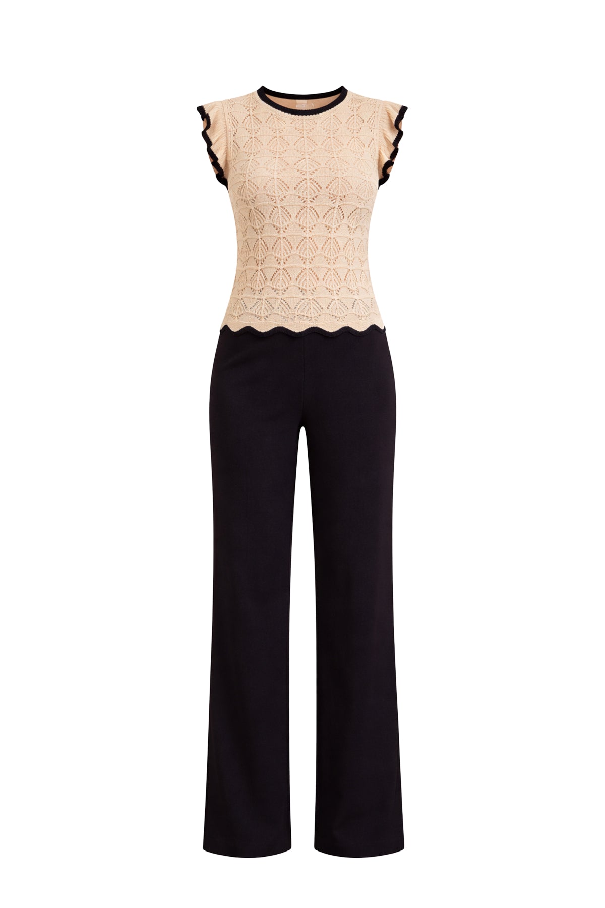Timeless Knitwear Pointelle Top & Pants Set