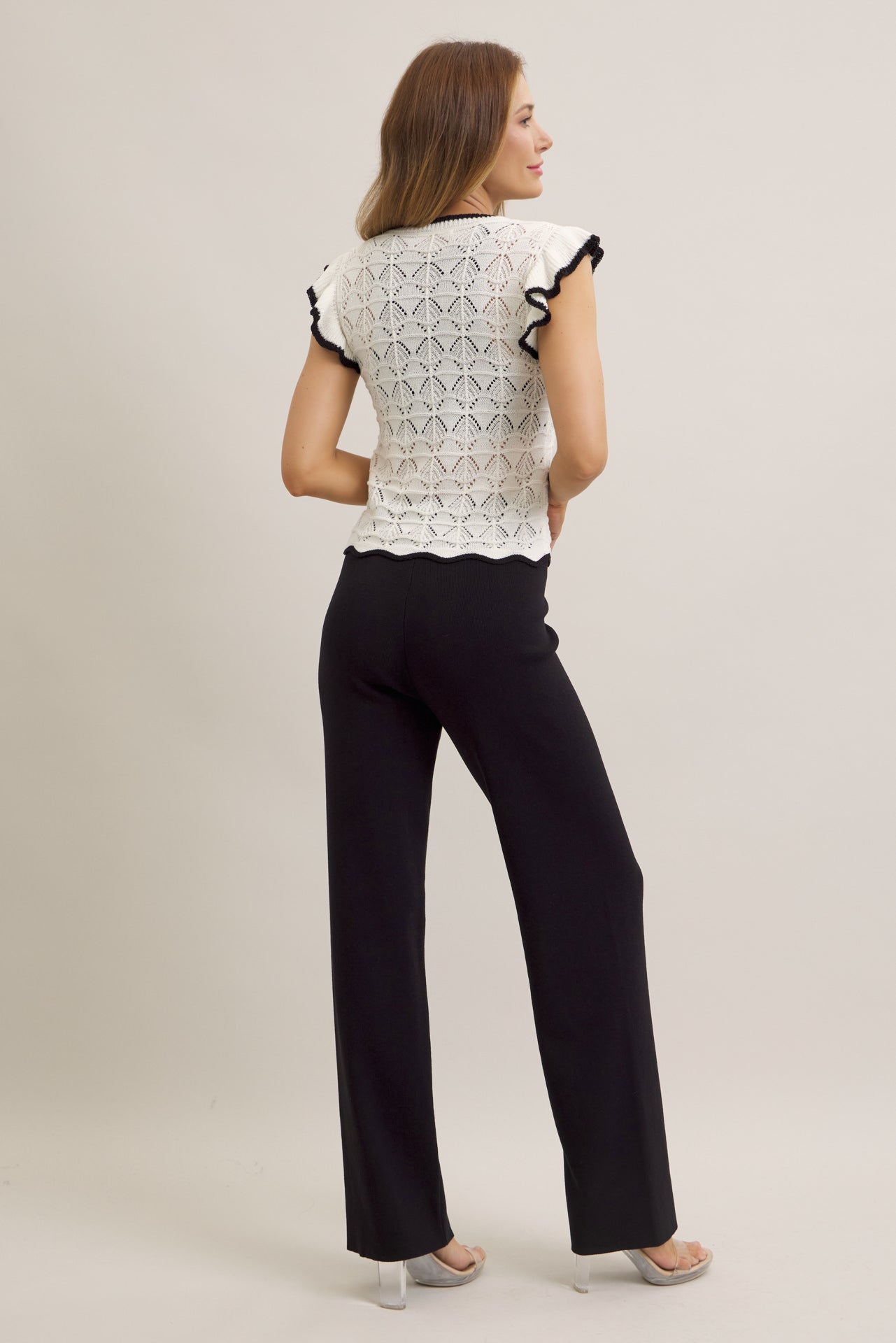 Timeless Knitwear Pointelle Top & Pants Set