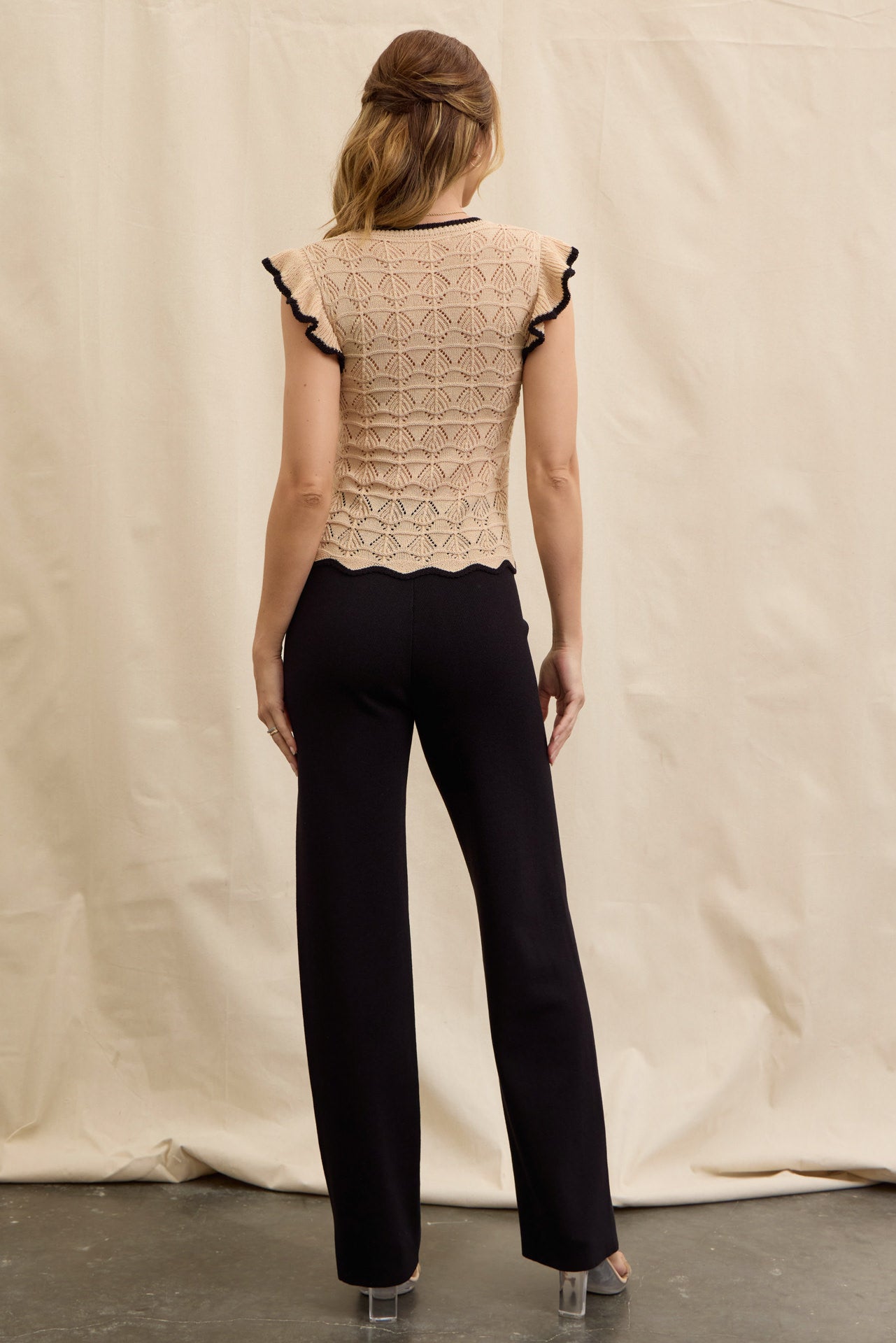 Timeless Knitwear Pointelle Top & Pants Set