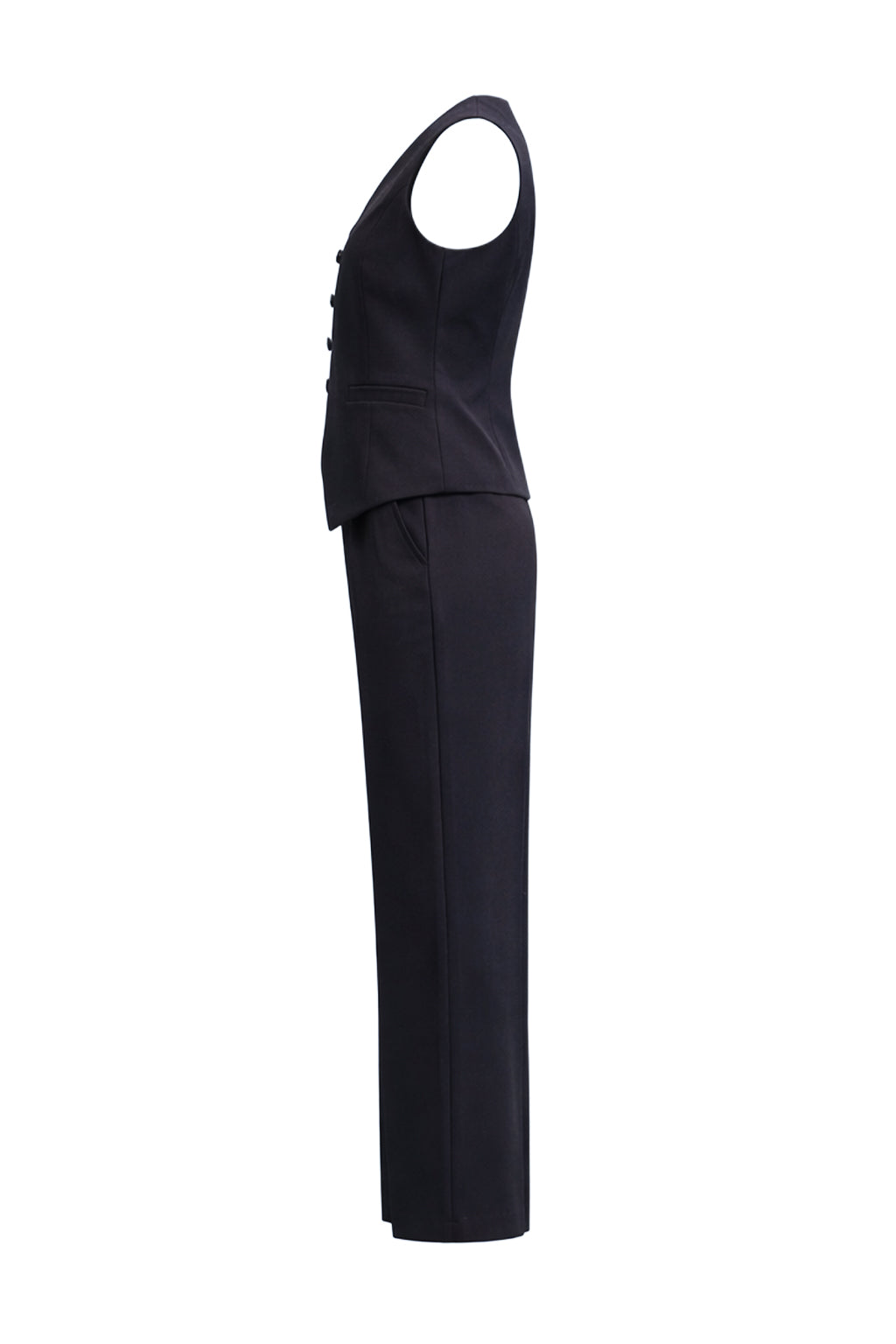 Subtle Elegance Asymmetrical Vest With Pants Set
