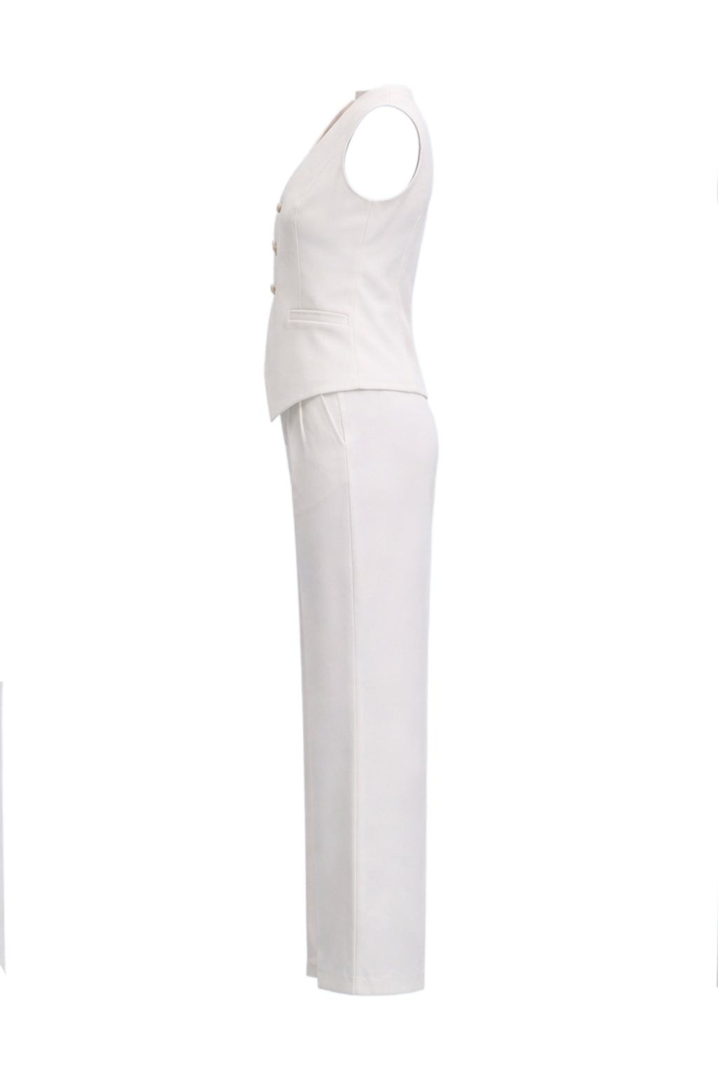 Subtle Elegance Asymmetrical Vest With Pants Set