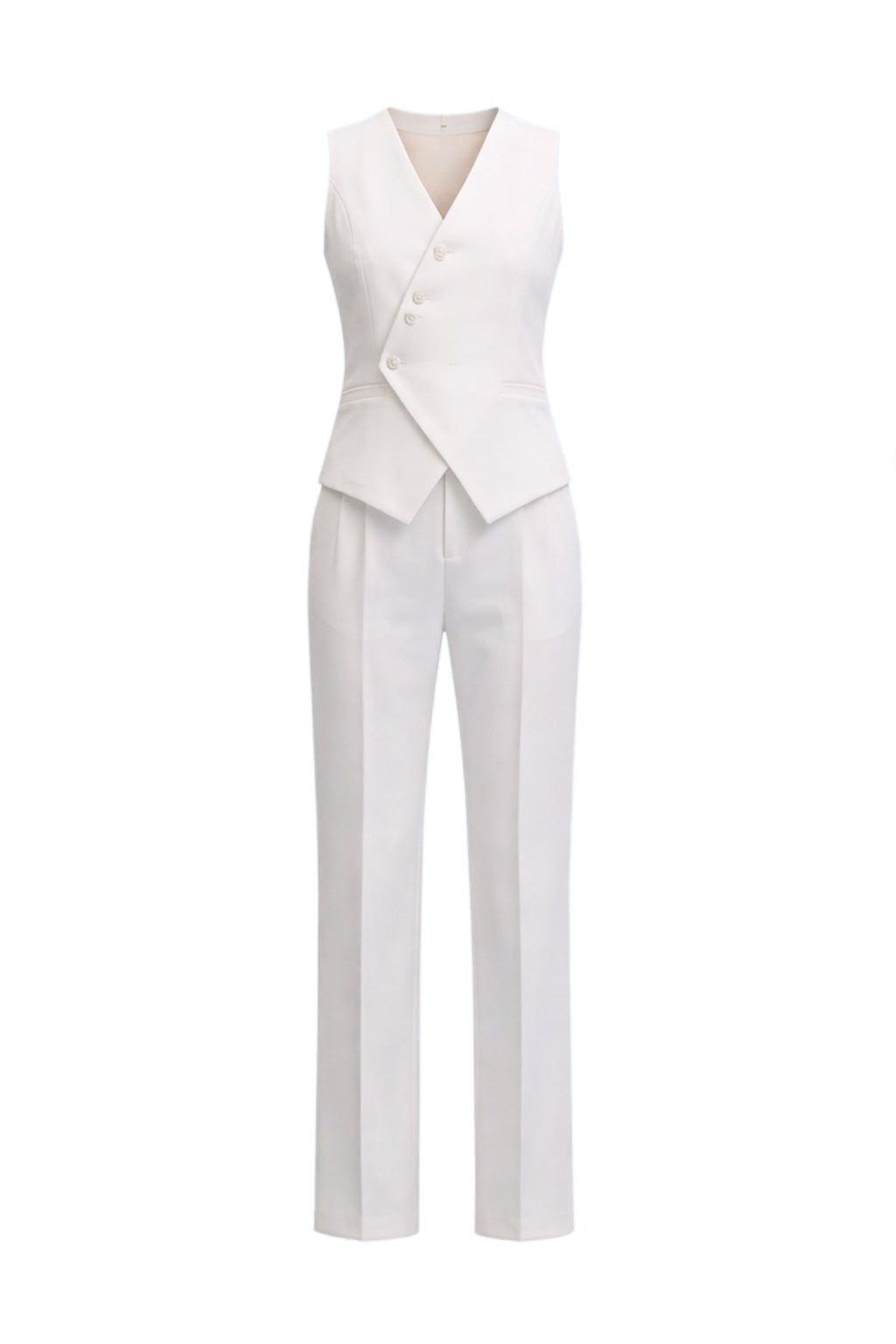 Subtle Elegance Asymmetrical Vest With Pants Set