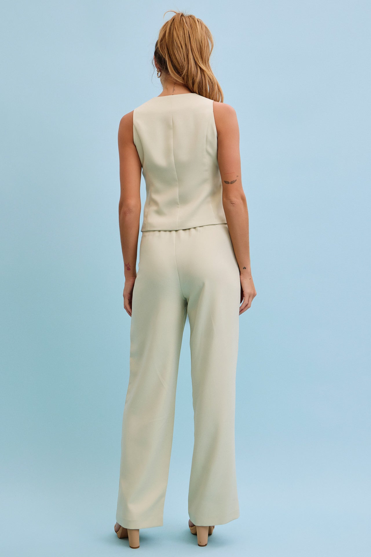 Subtle Elegance Asymmetrical Vest With Pants Set