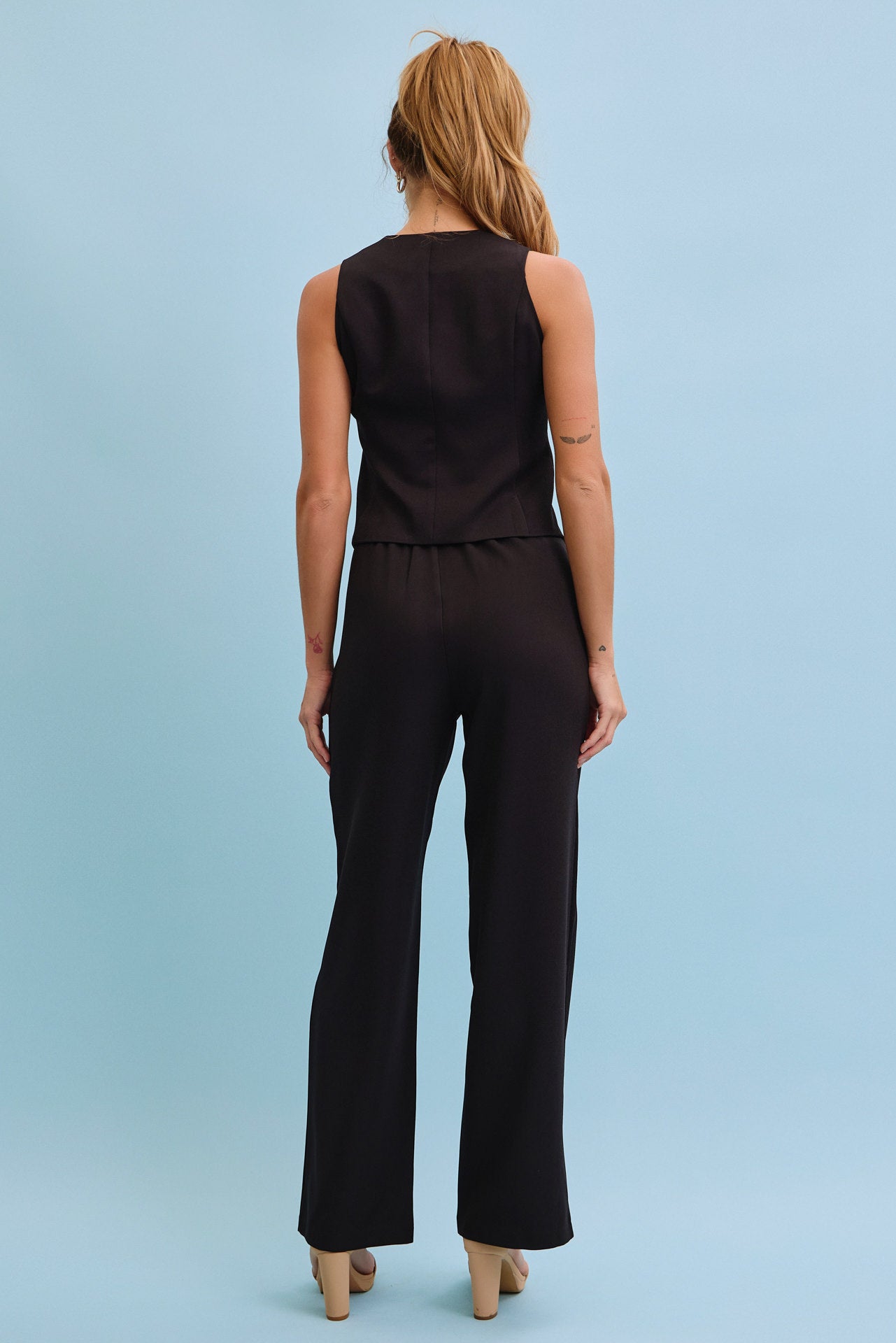 Subtle Elegance Asymmetrical Vest With Pants Set