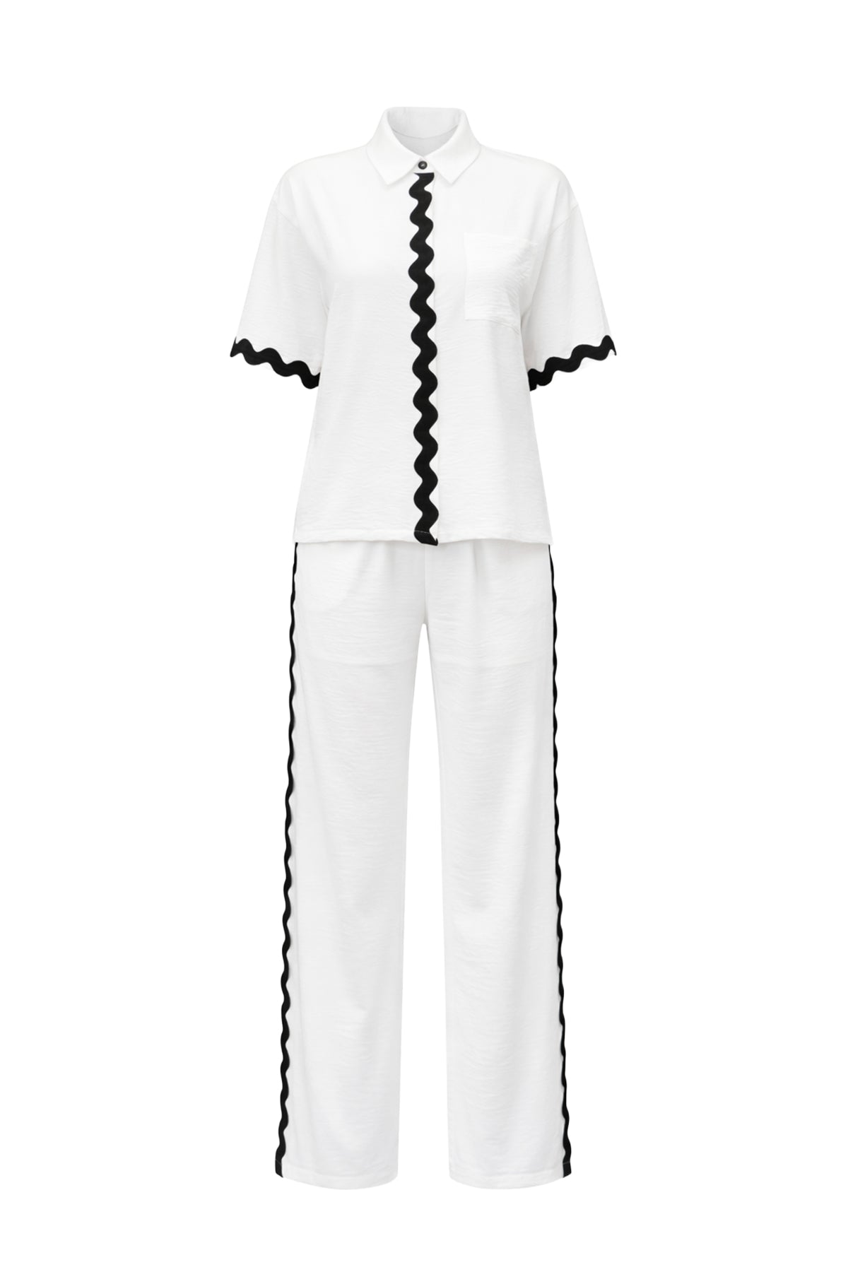 Wave Whisper Button Down Shirt & Pants Set