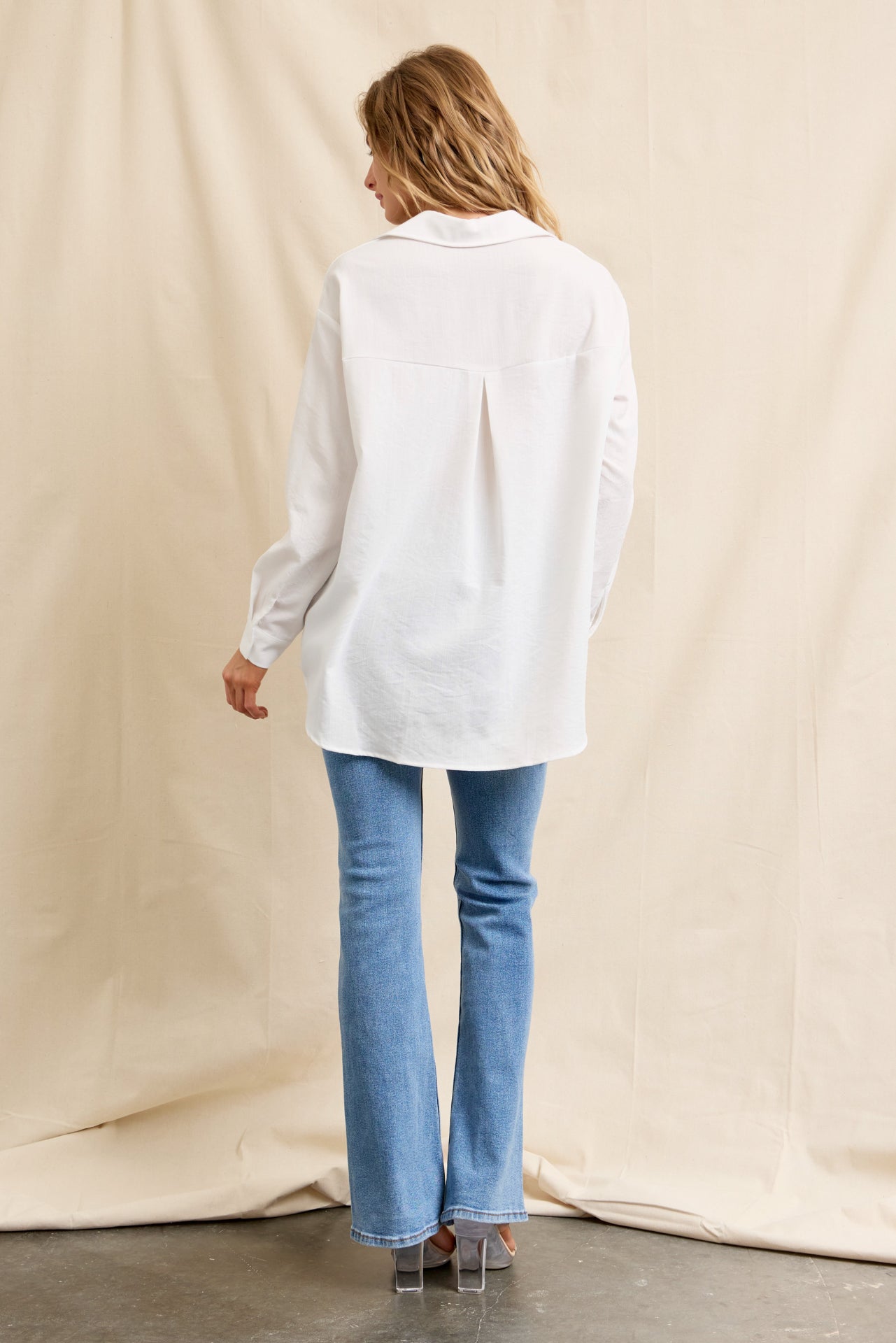 Clarissa Woven Button-Down Top