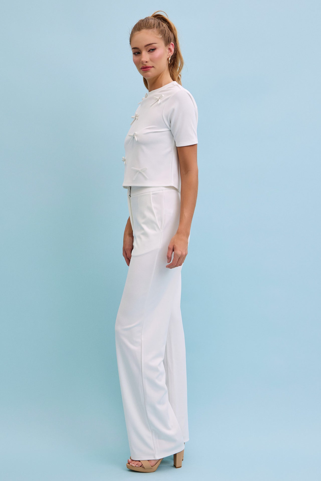 Charming Bows Short Sleeve Top & Pants Set