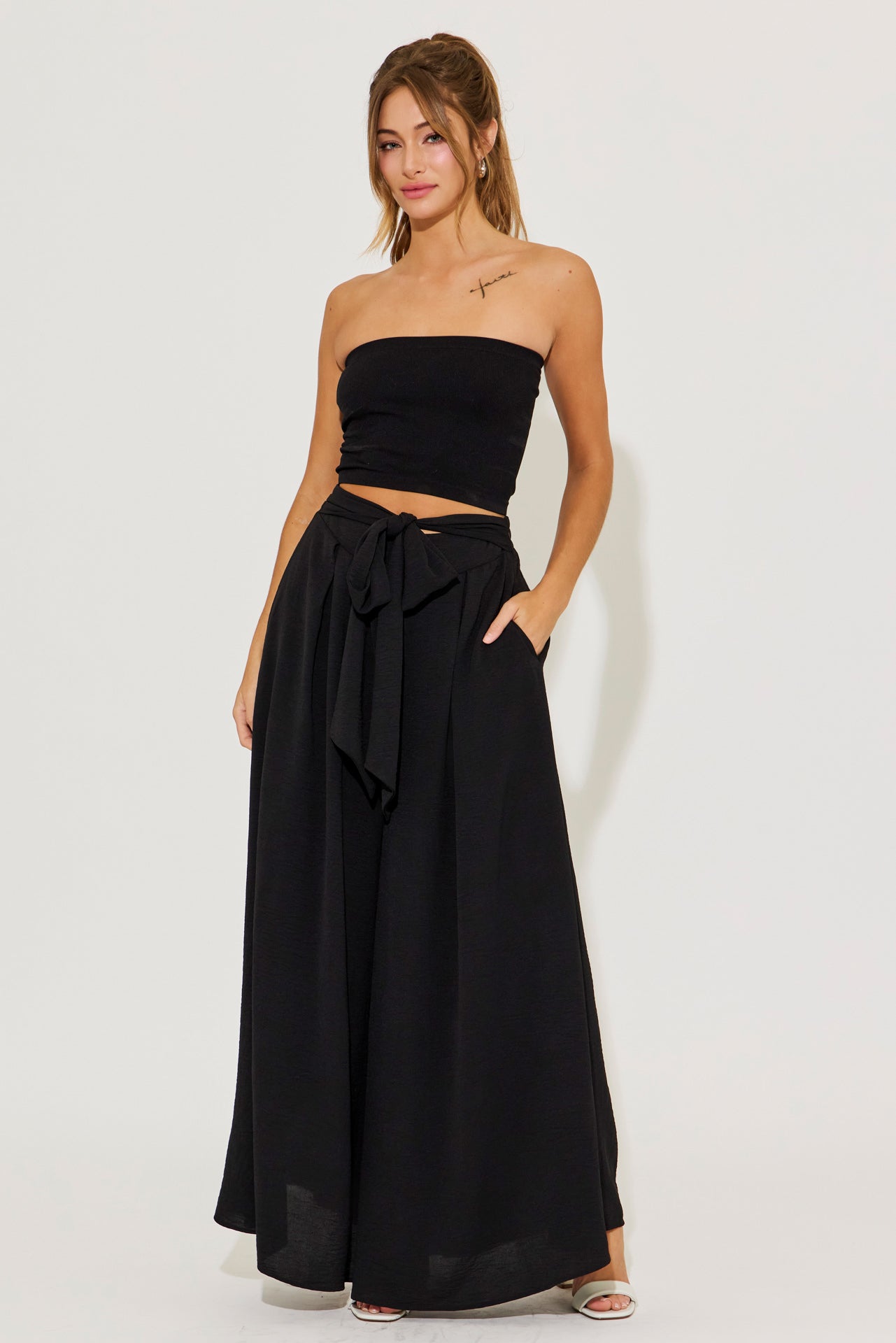 Adelaide Tie Front Wide Pants