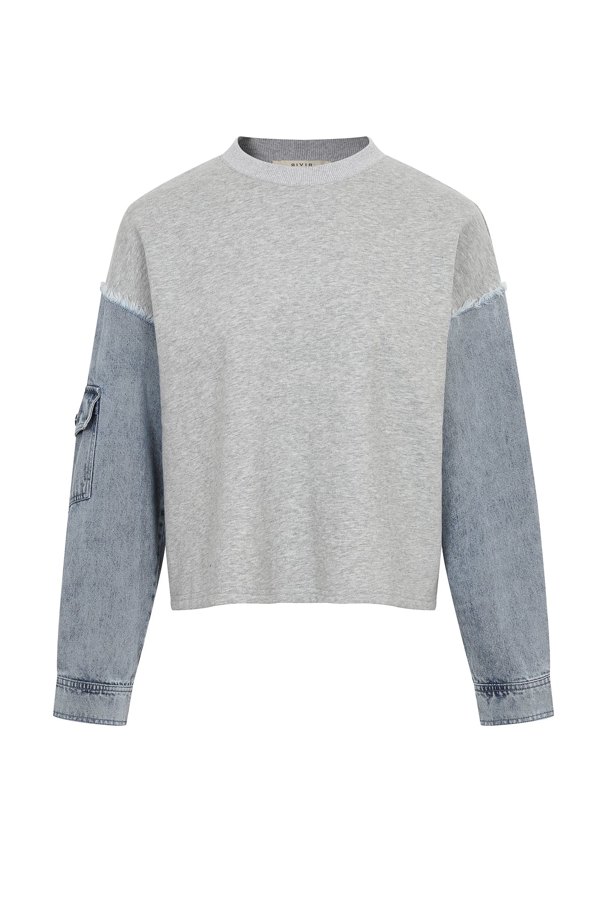 Denim Sleeve Code Sweatshirt