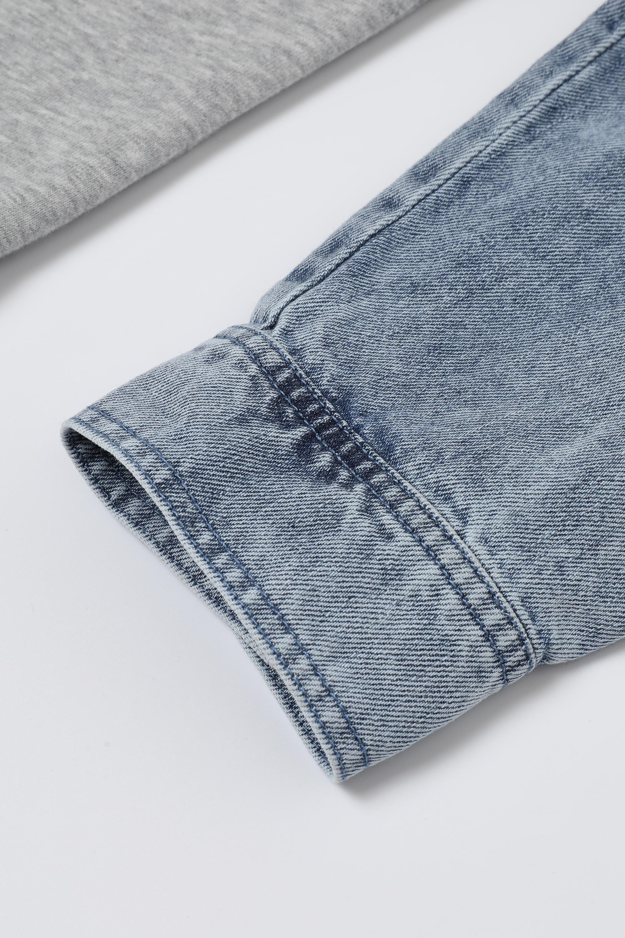 Denim Sleeve Code Sweatshirt