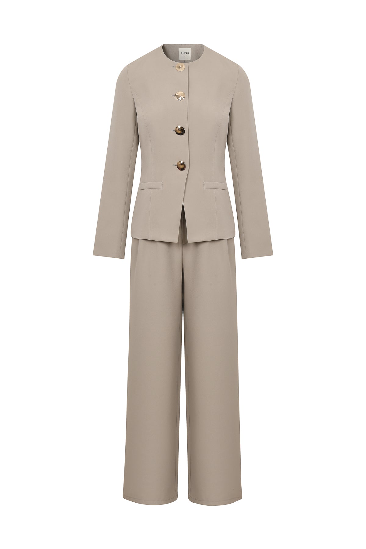 Serenity Structure Woven Long Sleeve Vest & Pants Set