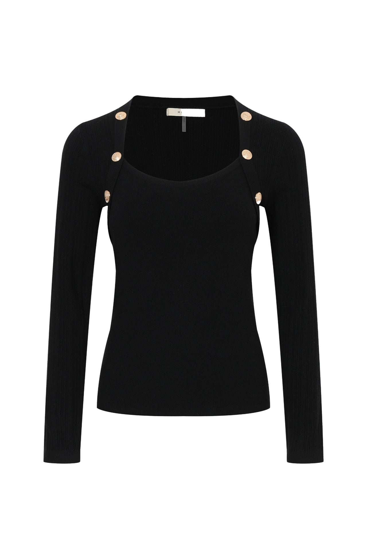 La Mode Knit Top With Buttons