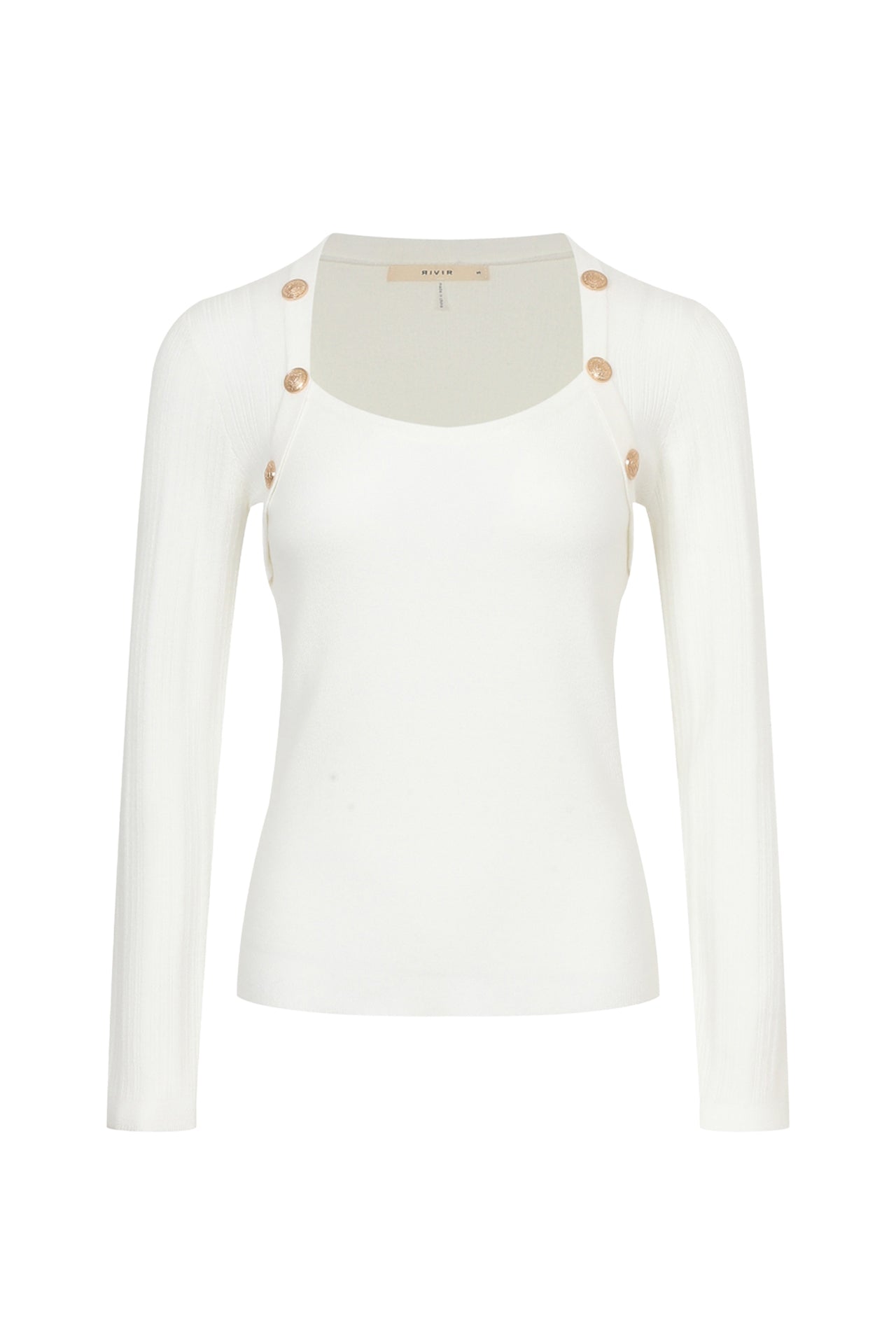 La Mode Knit Top With Buttons