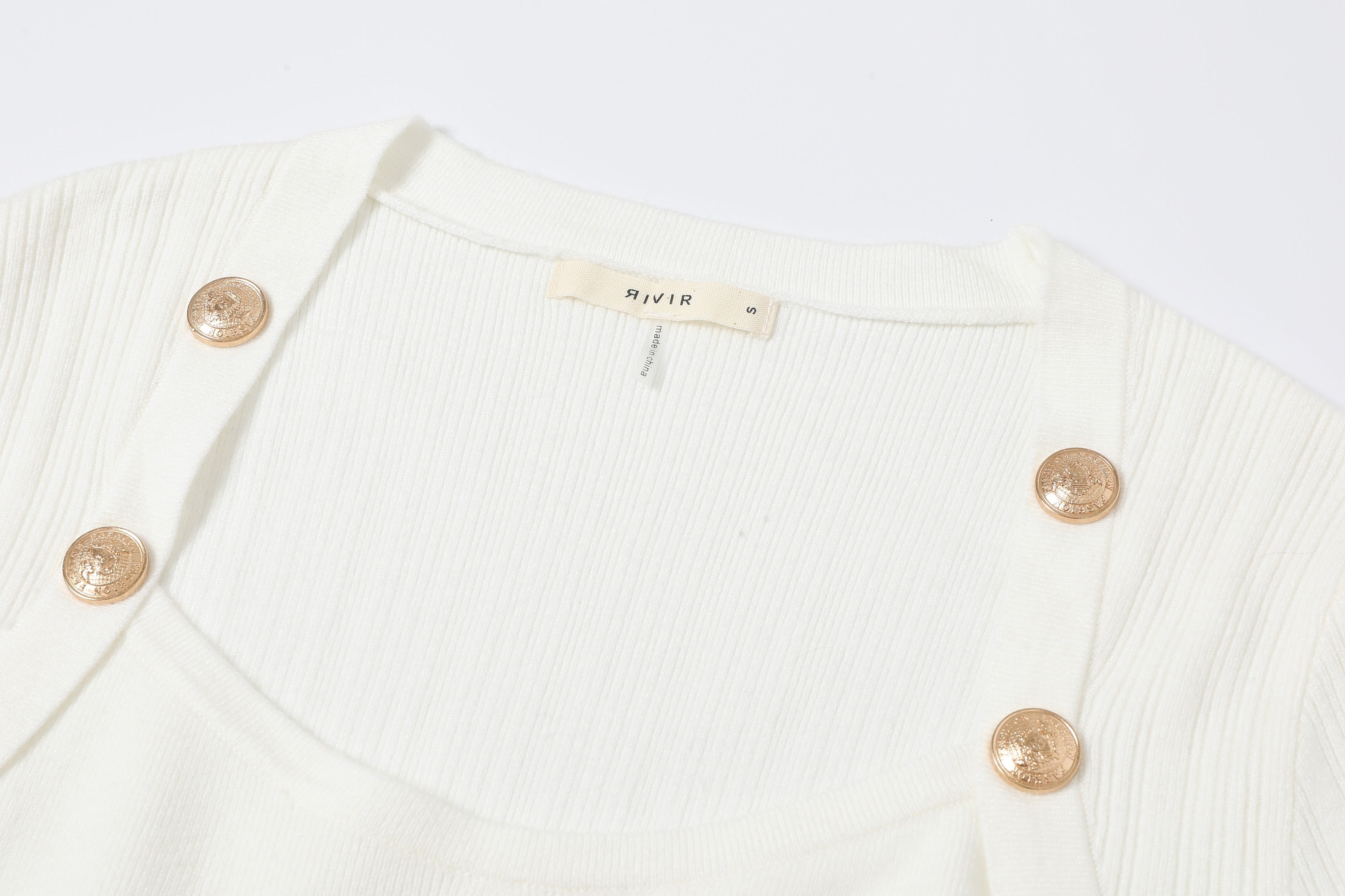 La Mode Knit Top With Buttons