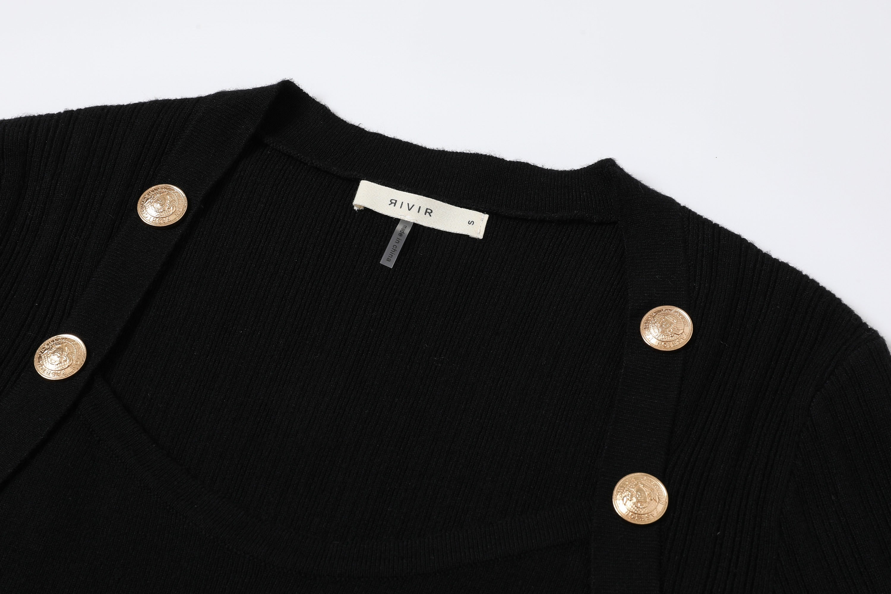 La Mode Knit Top With Buttons