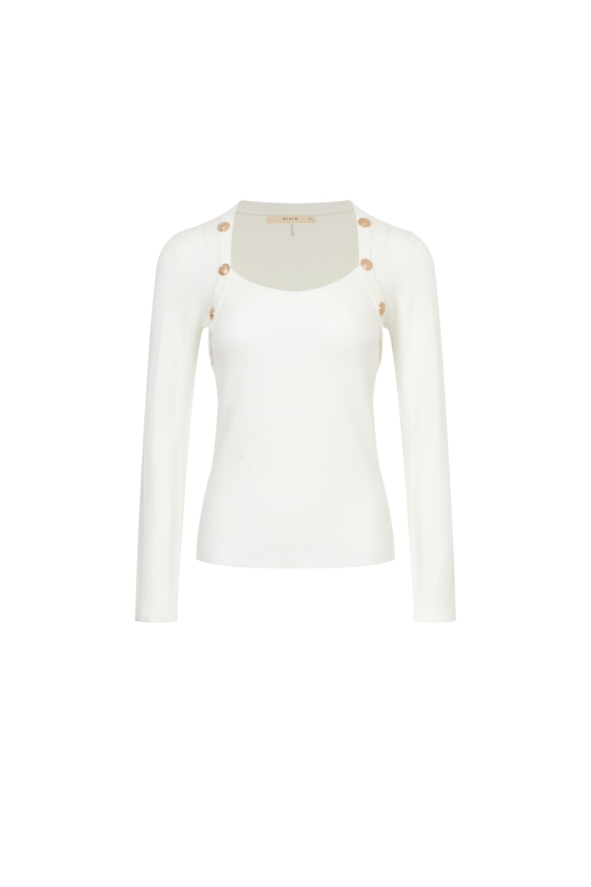 La Mode Knit Top With Buttons