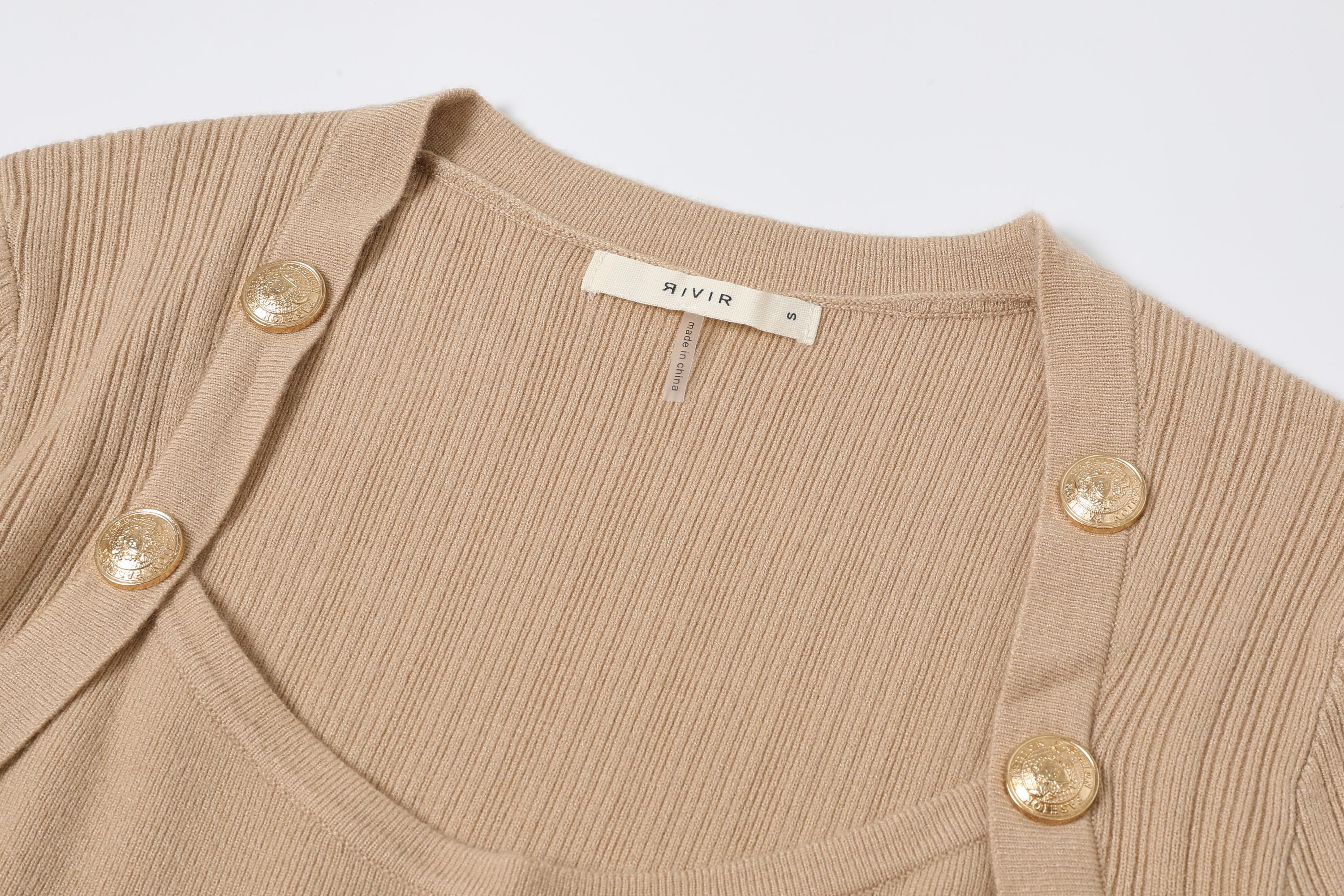 La Mode Knit Top With Buttons