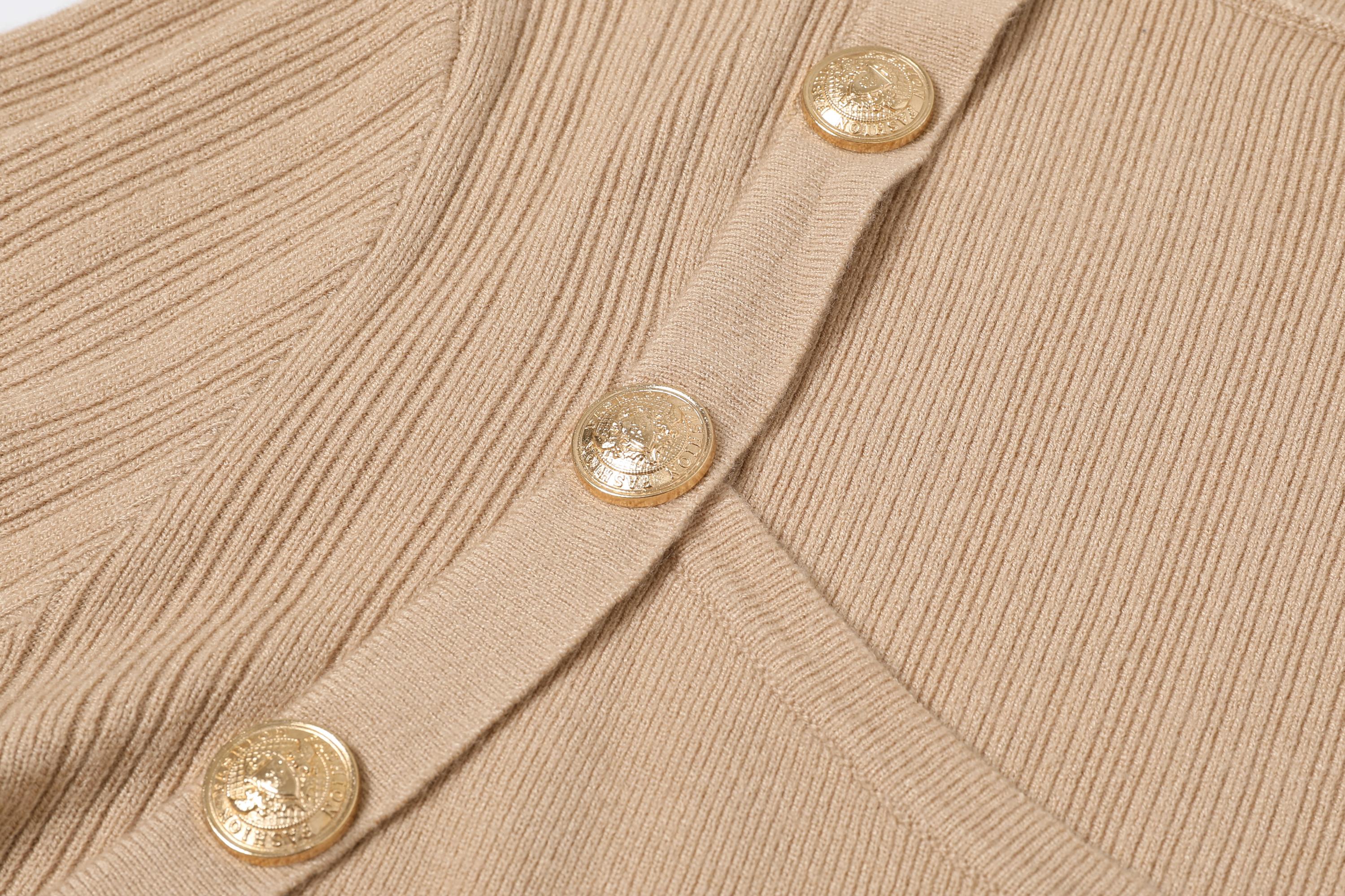 La Mode Knit Top With Buttons