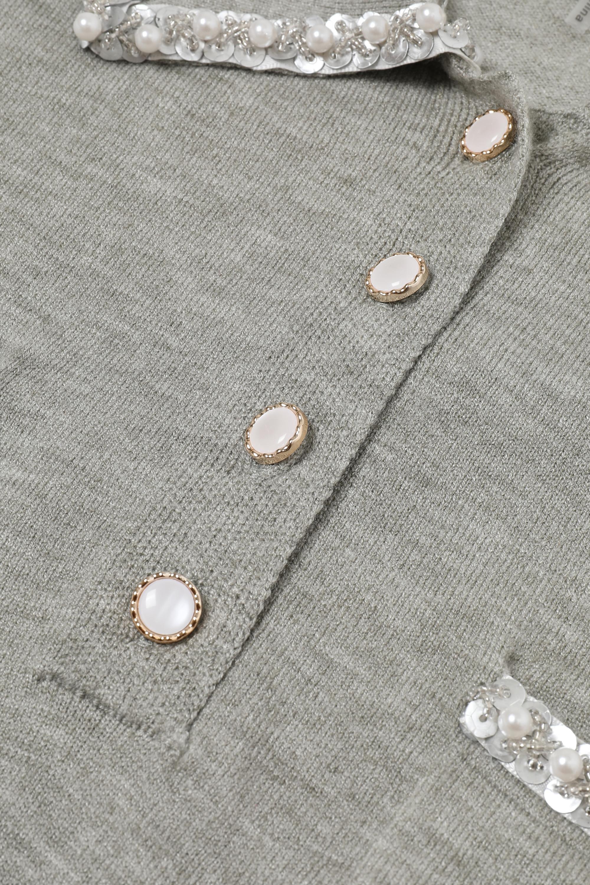 Sequin Pearl Kiss Knit Short Sleeve Top
