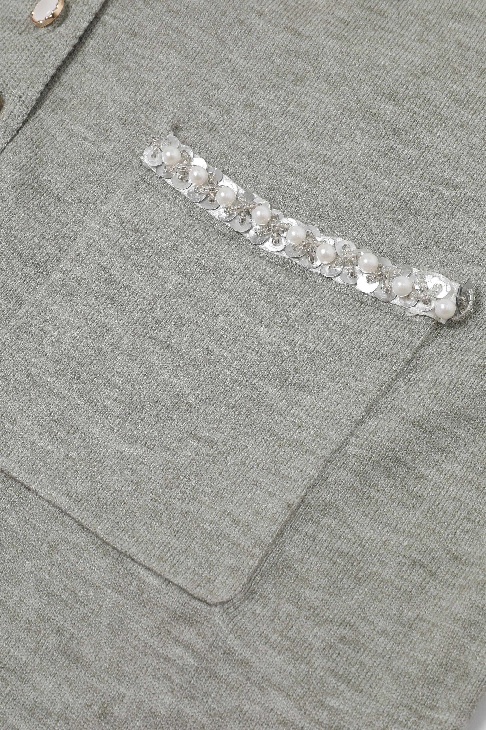 Sequin Pearl Kiss Knit Short Sleeve Top