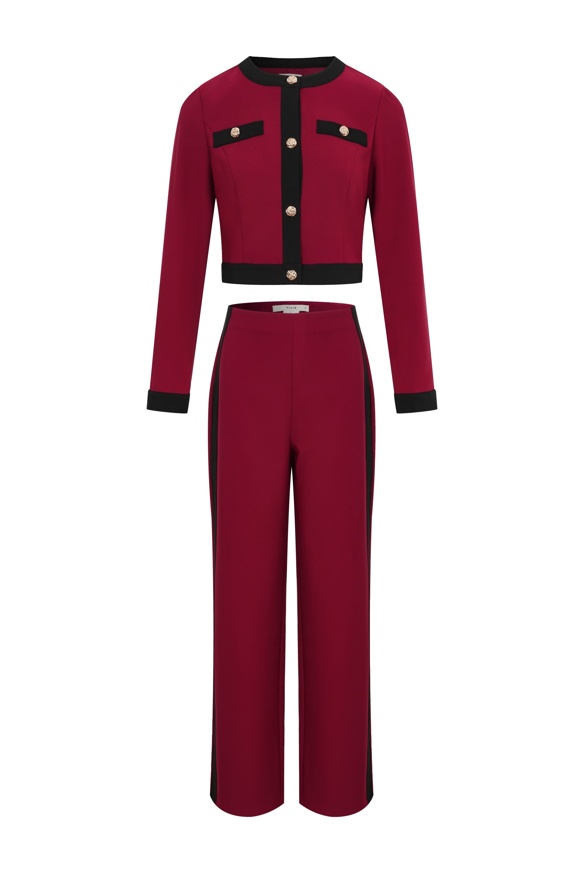 Elegance Structure Long Sleeve Top & Pants Set