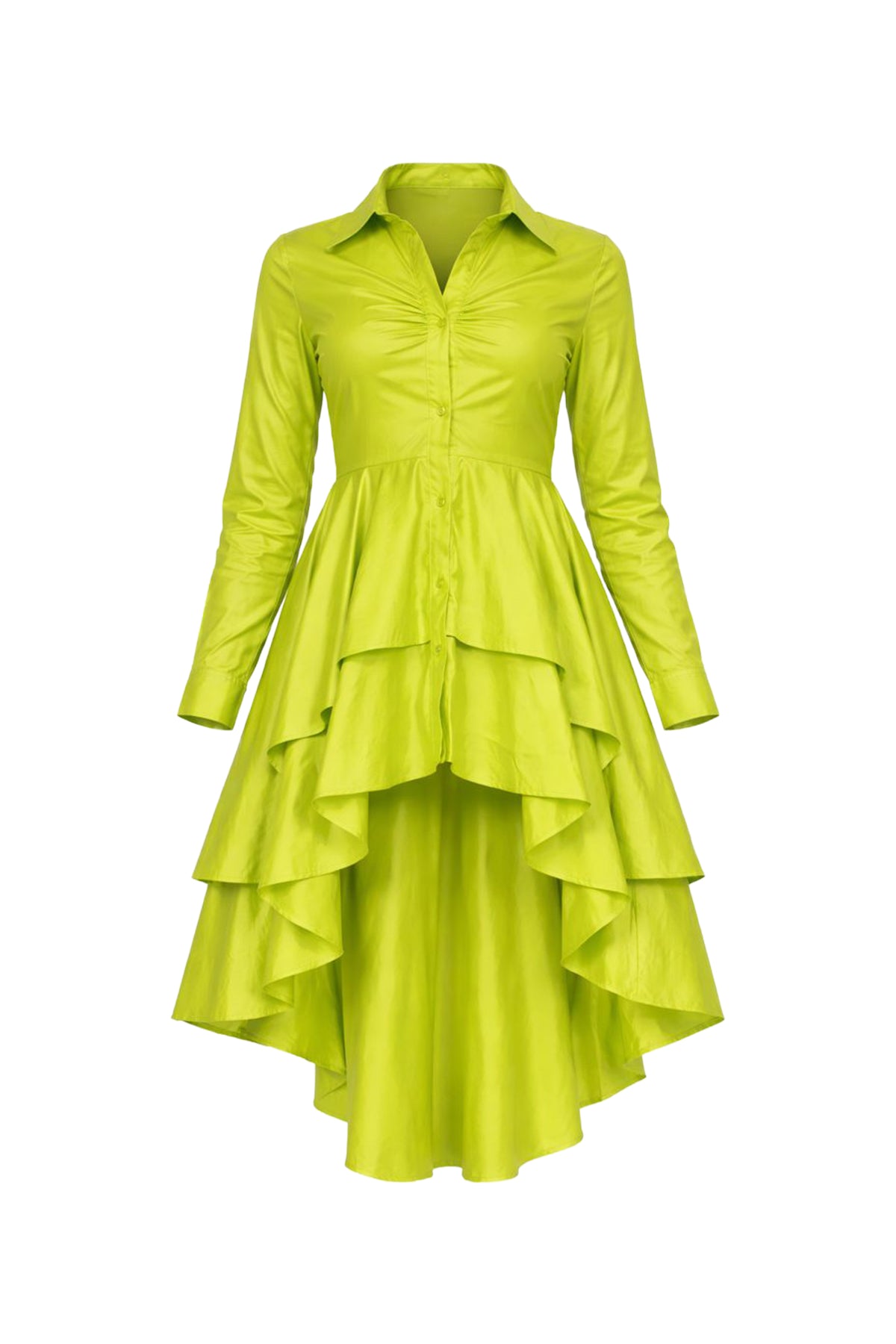 High Low Peplum Button Down Shirt